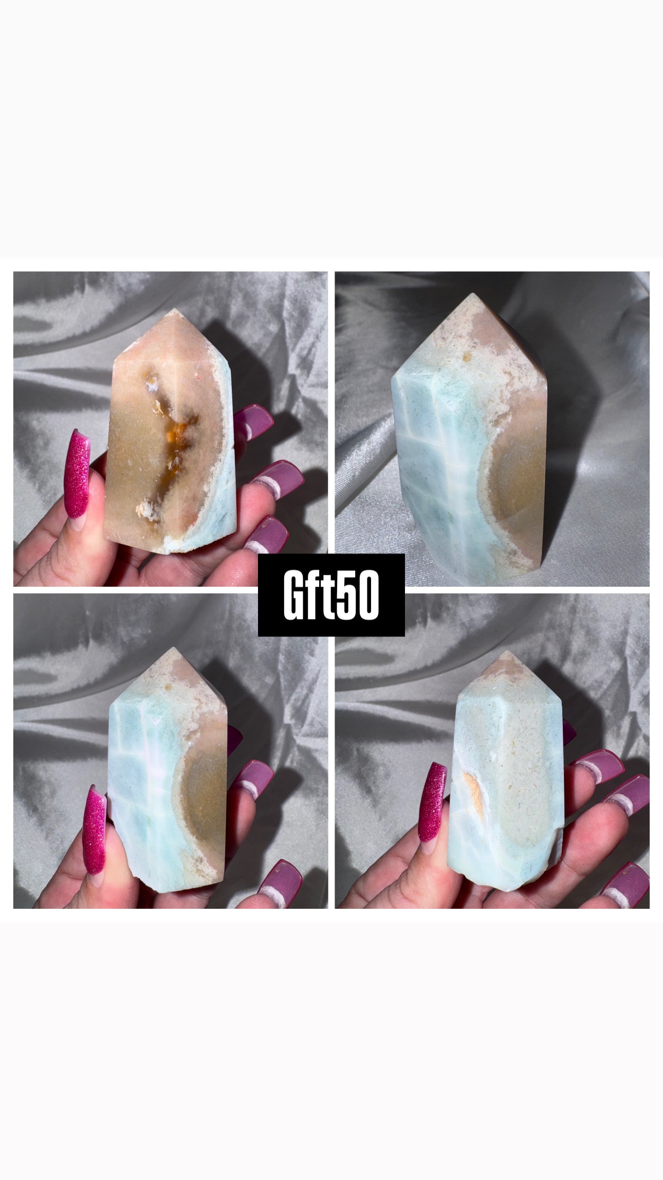 Green Flower Agate Tower