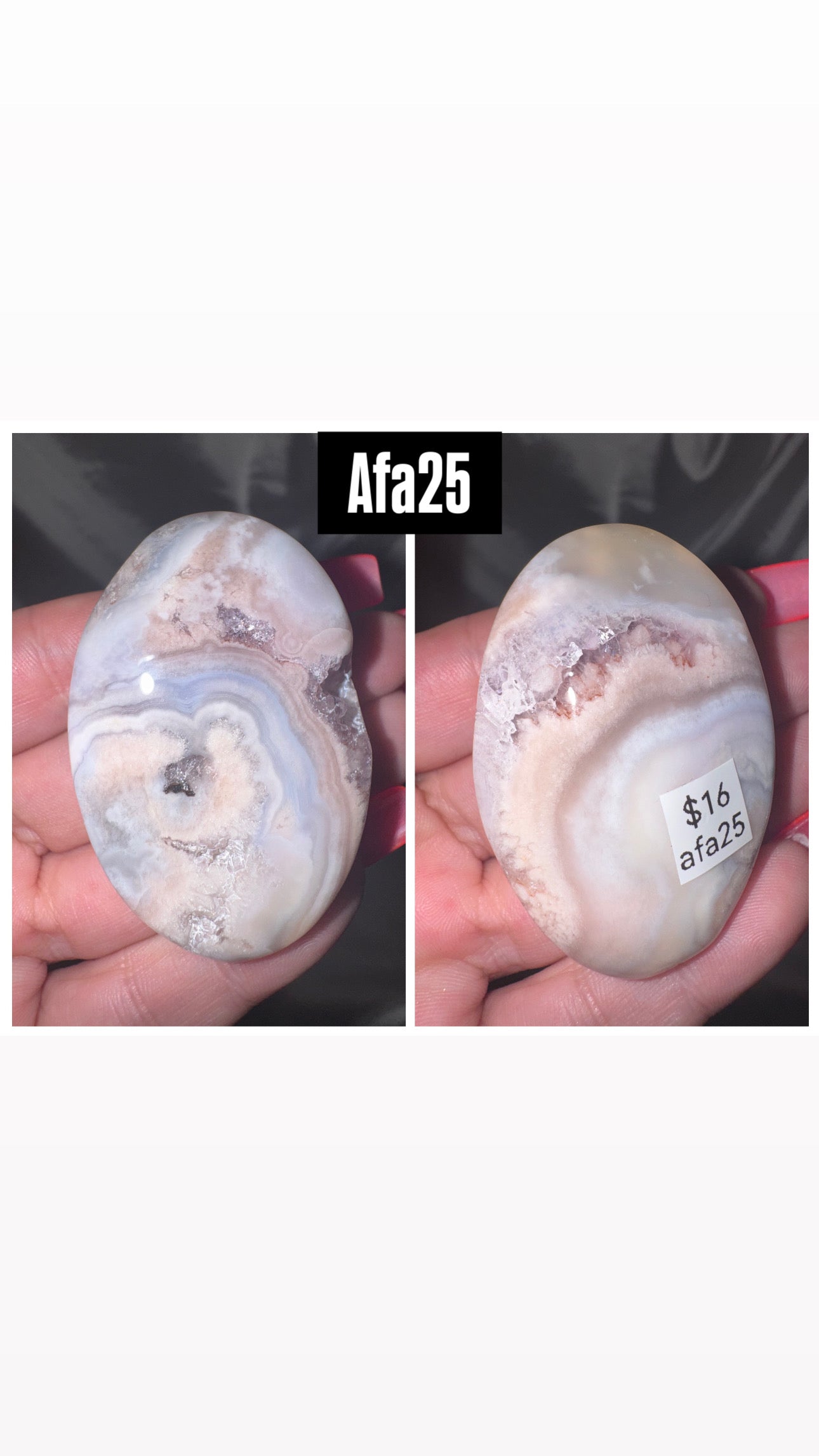 Amethyst Flower Agate AAA Heart/Palmstone