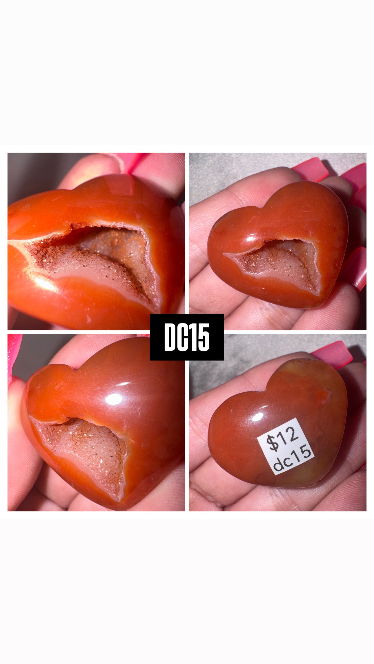 Druzy Carnelian Heart/Palmstone