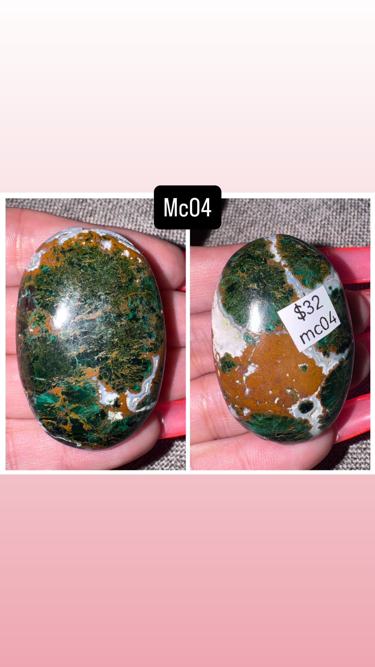 Malacholla (Malachite Chrysocolla) Palmstone
