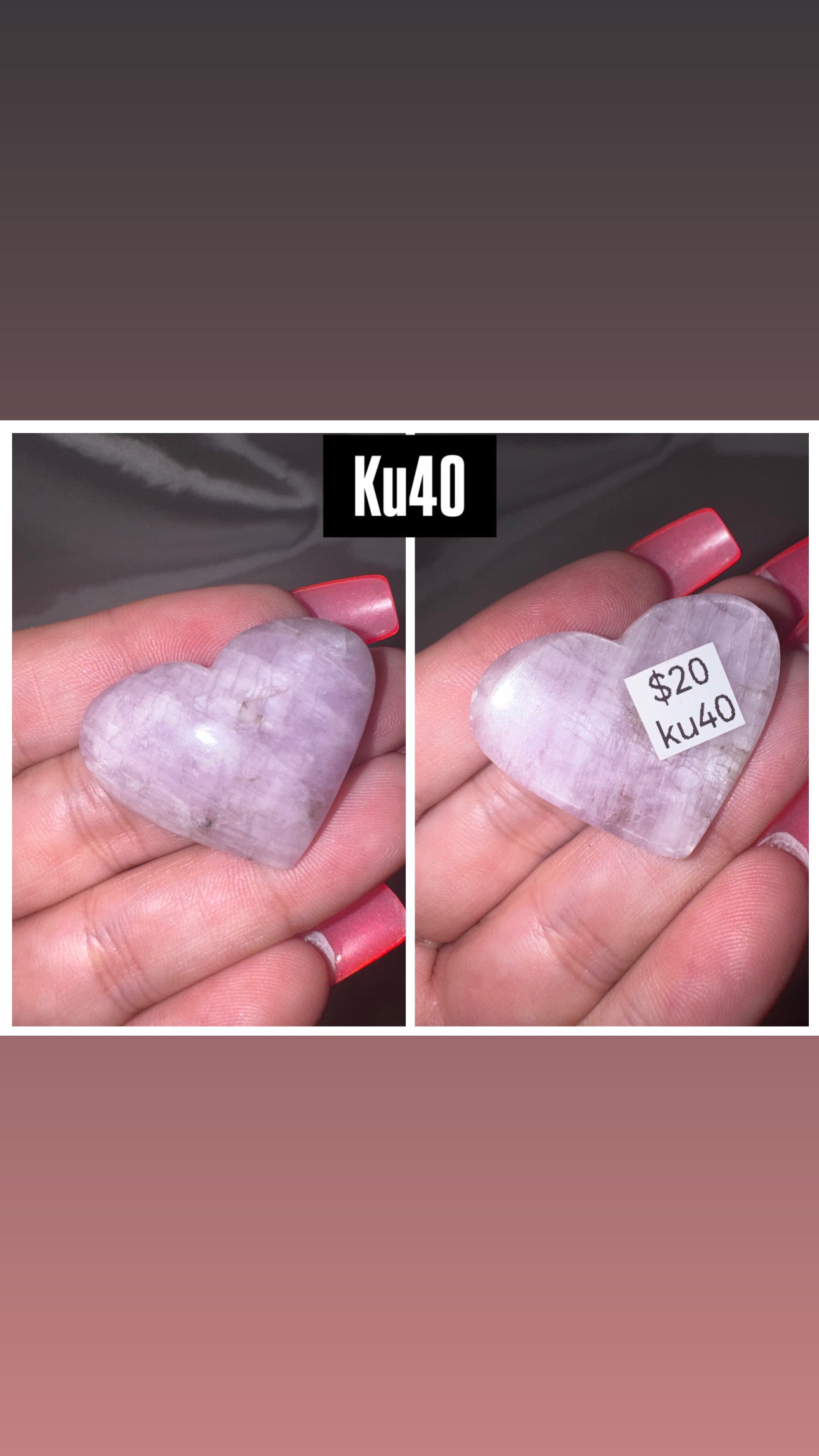 Kunzite AA Heart