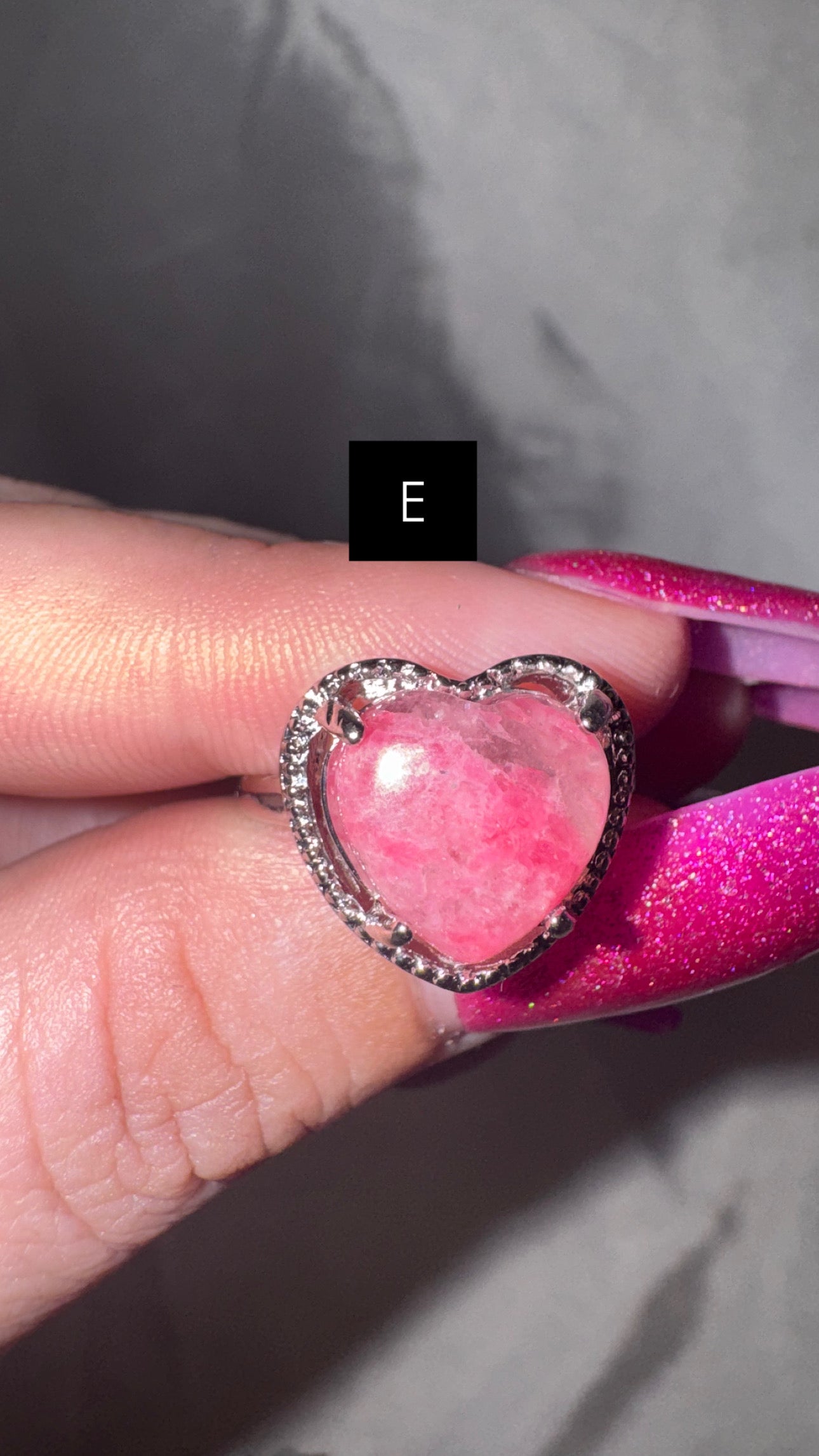 Rhodonite in Quartz Adjustable Ring