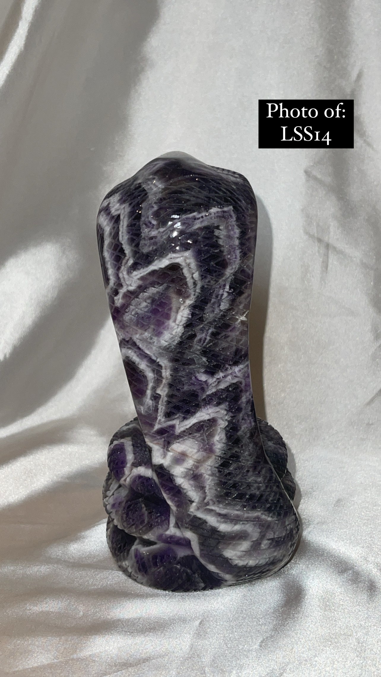 Dream Amethyst Large Snake Sphere Holder Carving