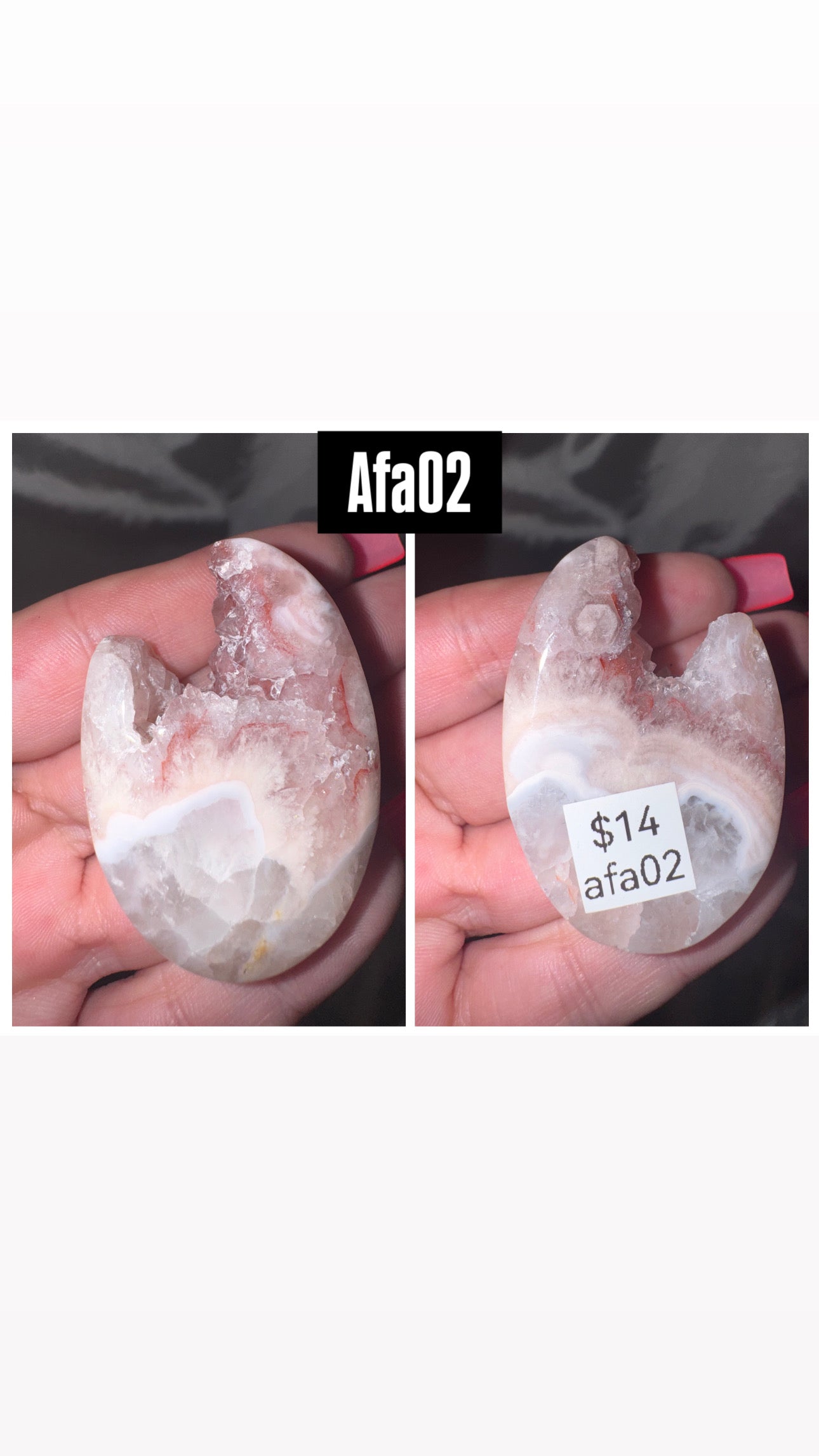 Amethyst Flower Agate AAA Heart/Palmstone