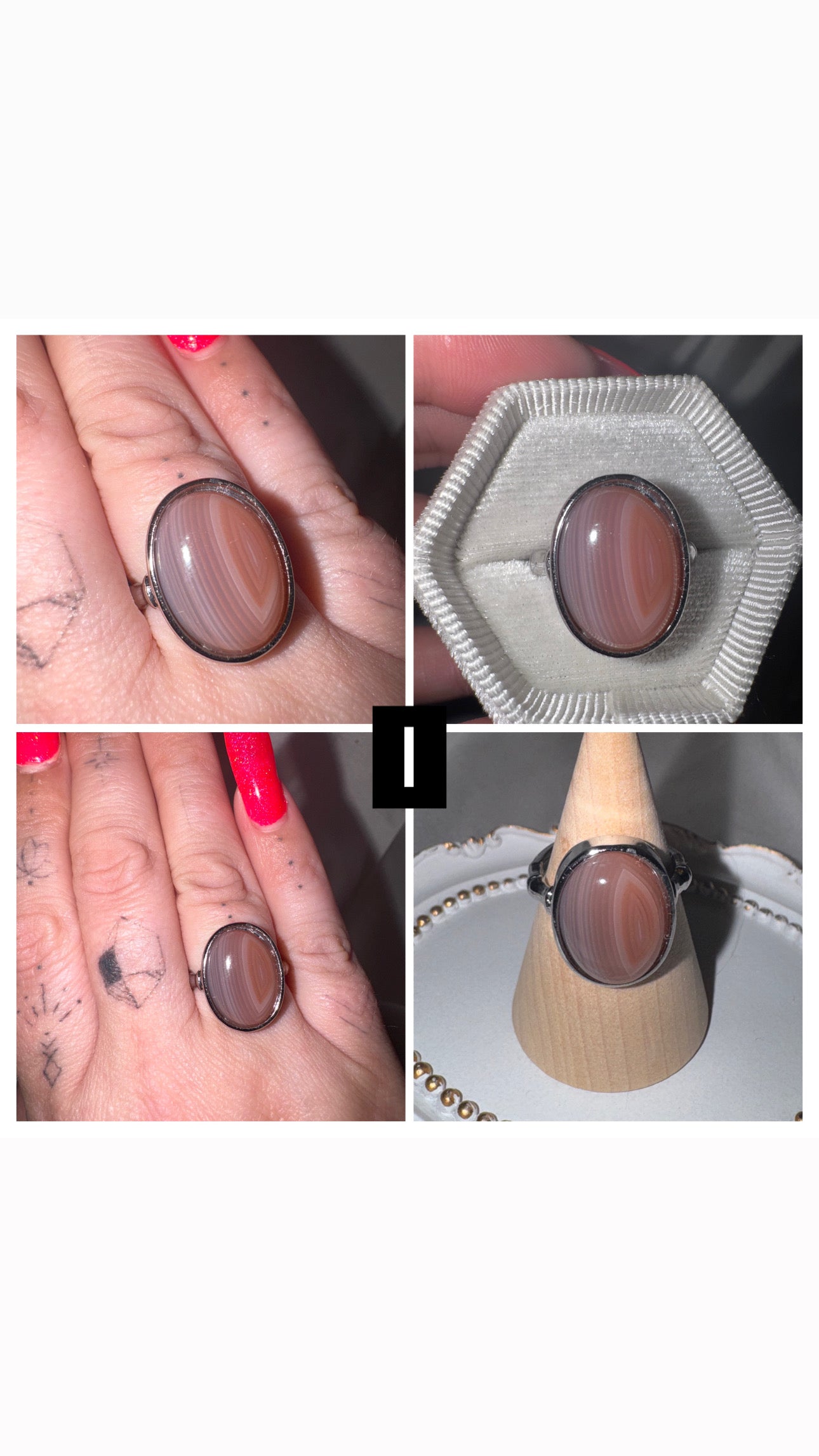 Botswana Agate AAA Adjustable Ring
