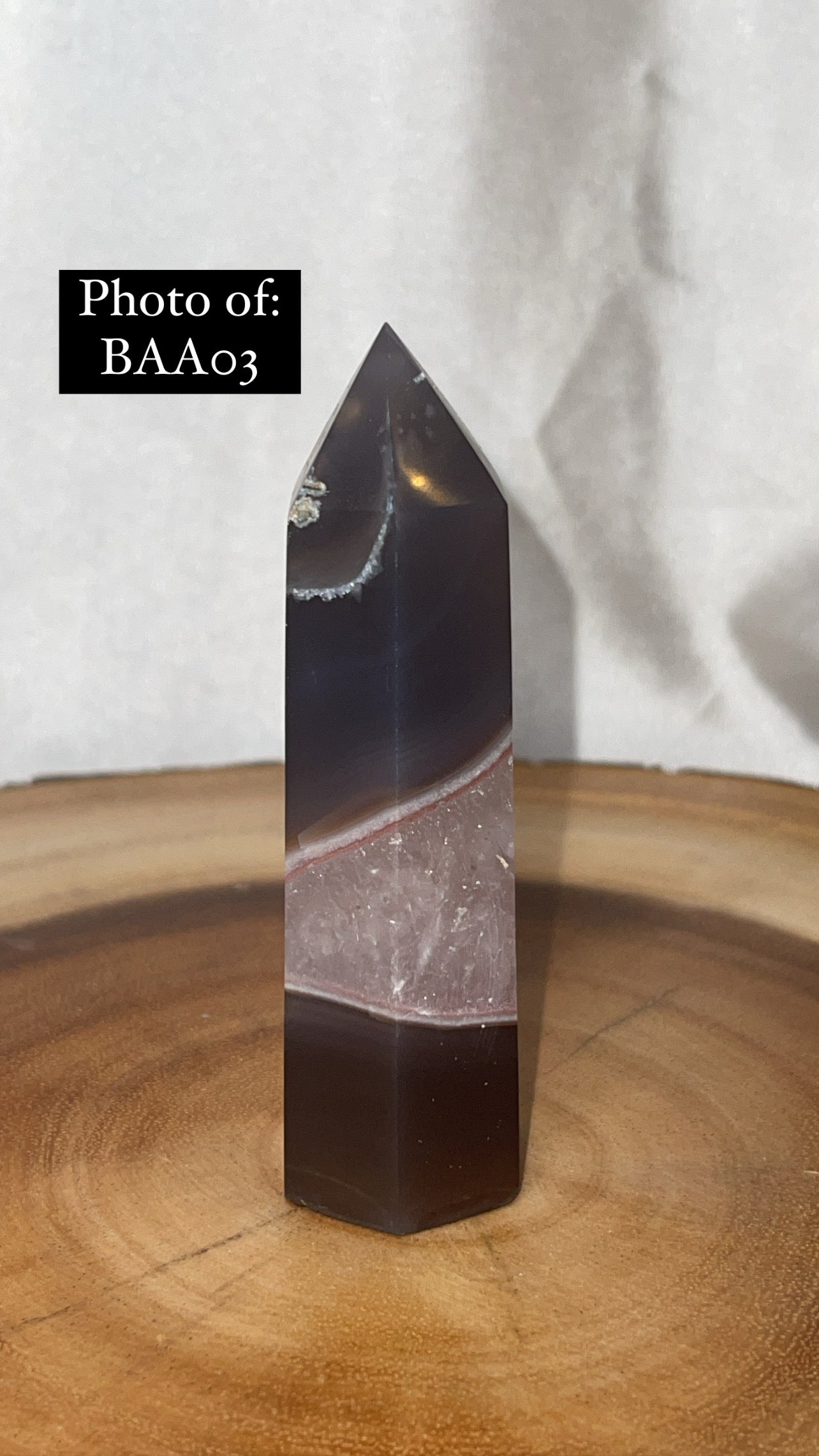 Quartz/Amethyst Banded Agate Tower