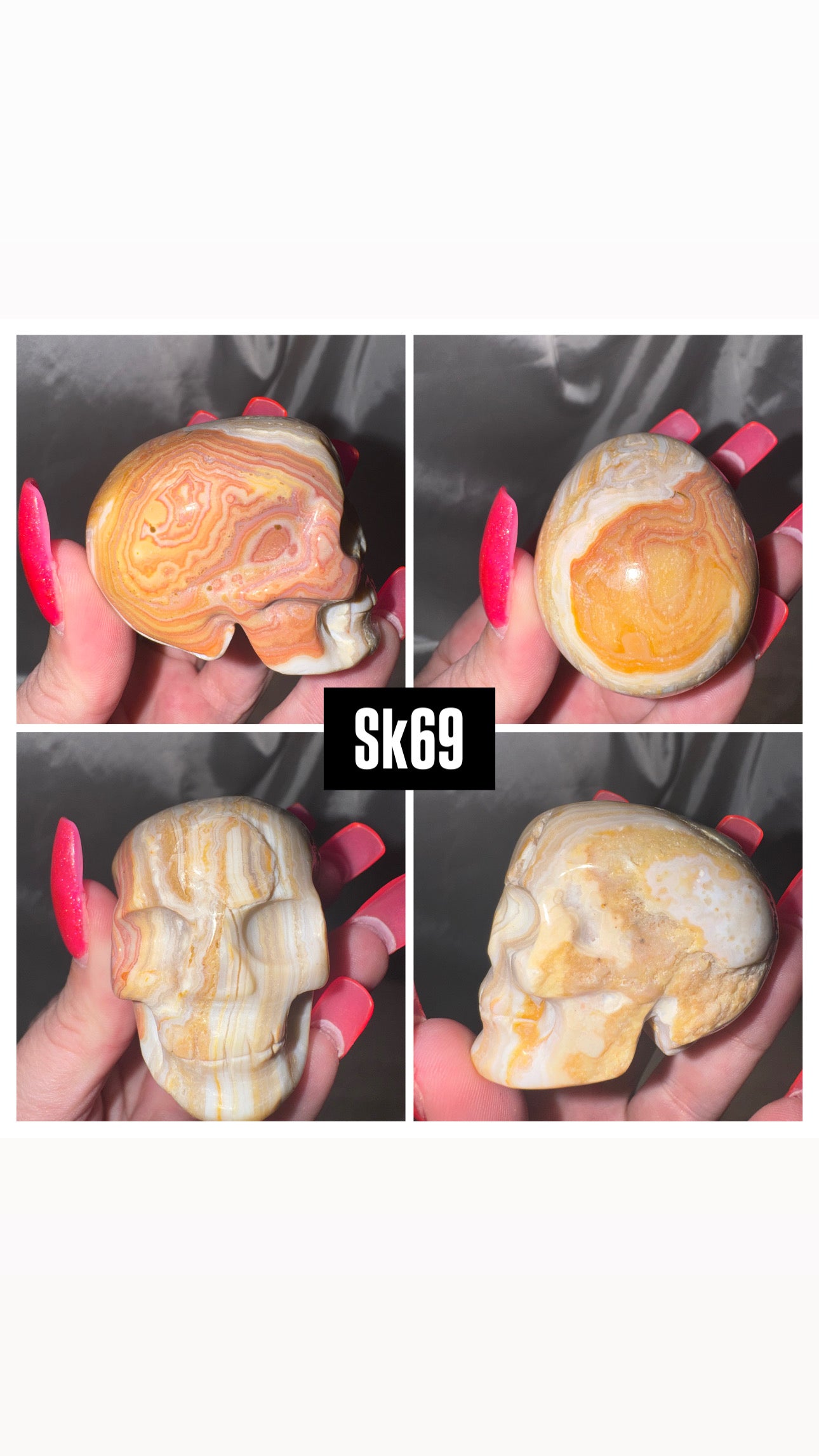 Mexican Crazy Lace Agate Skull
