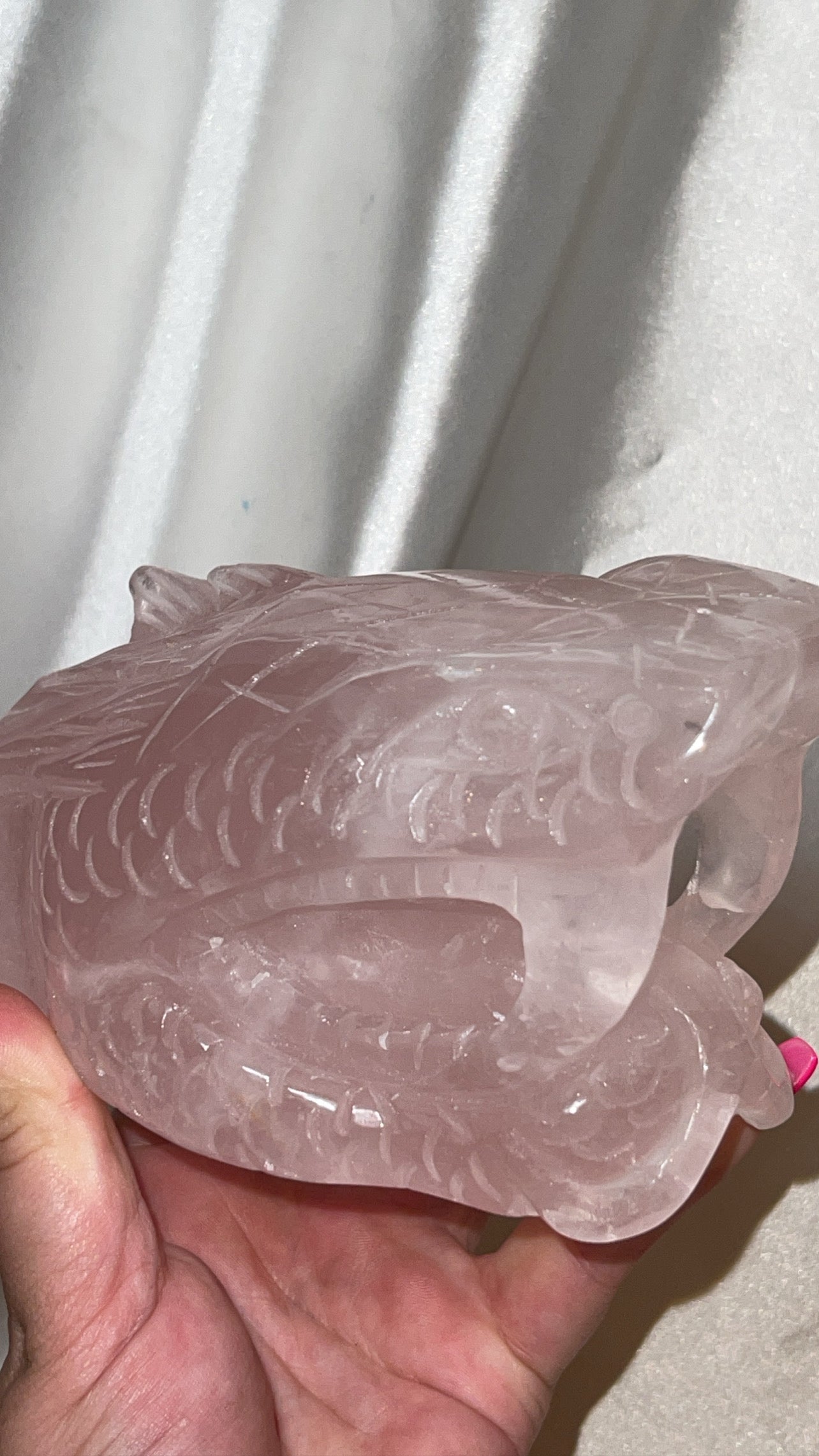 Rose Quartz AAA XXL Snake Head