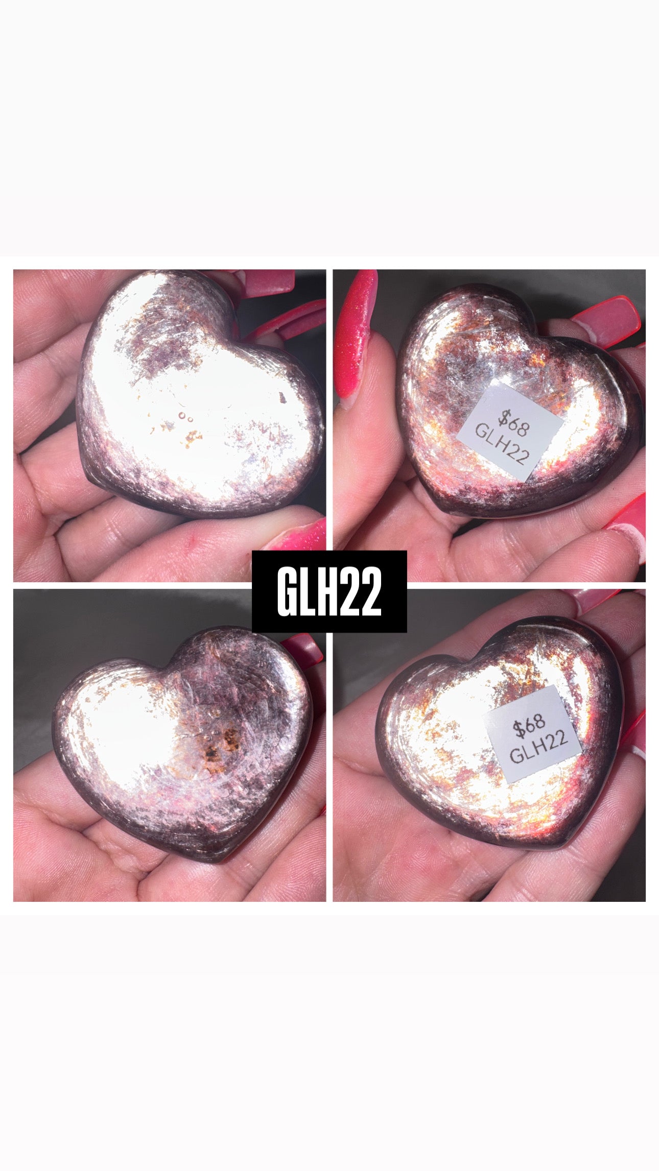 Gem Lepidolite Puffy Heart