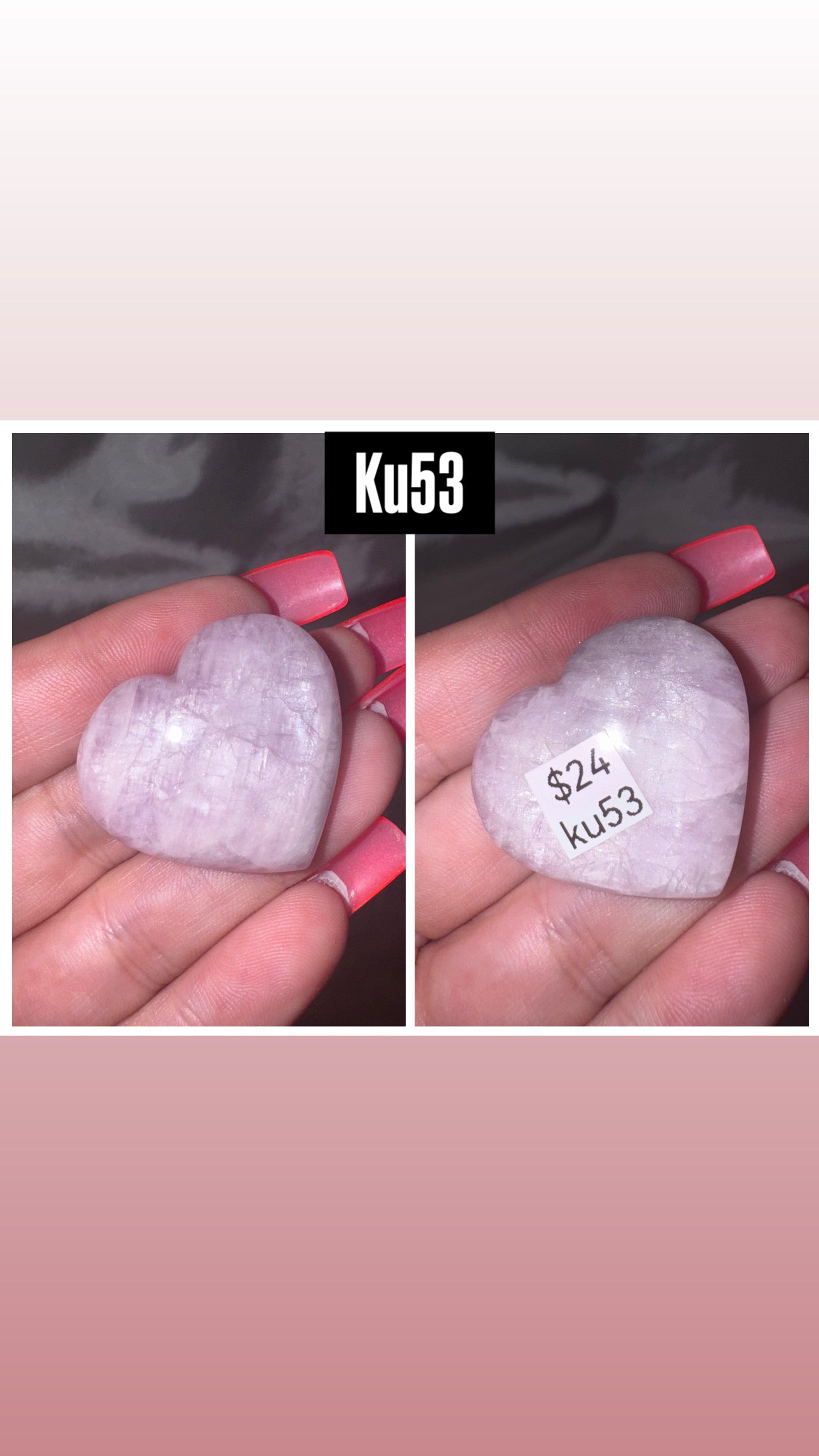 Kunzite AA Heart