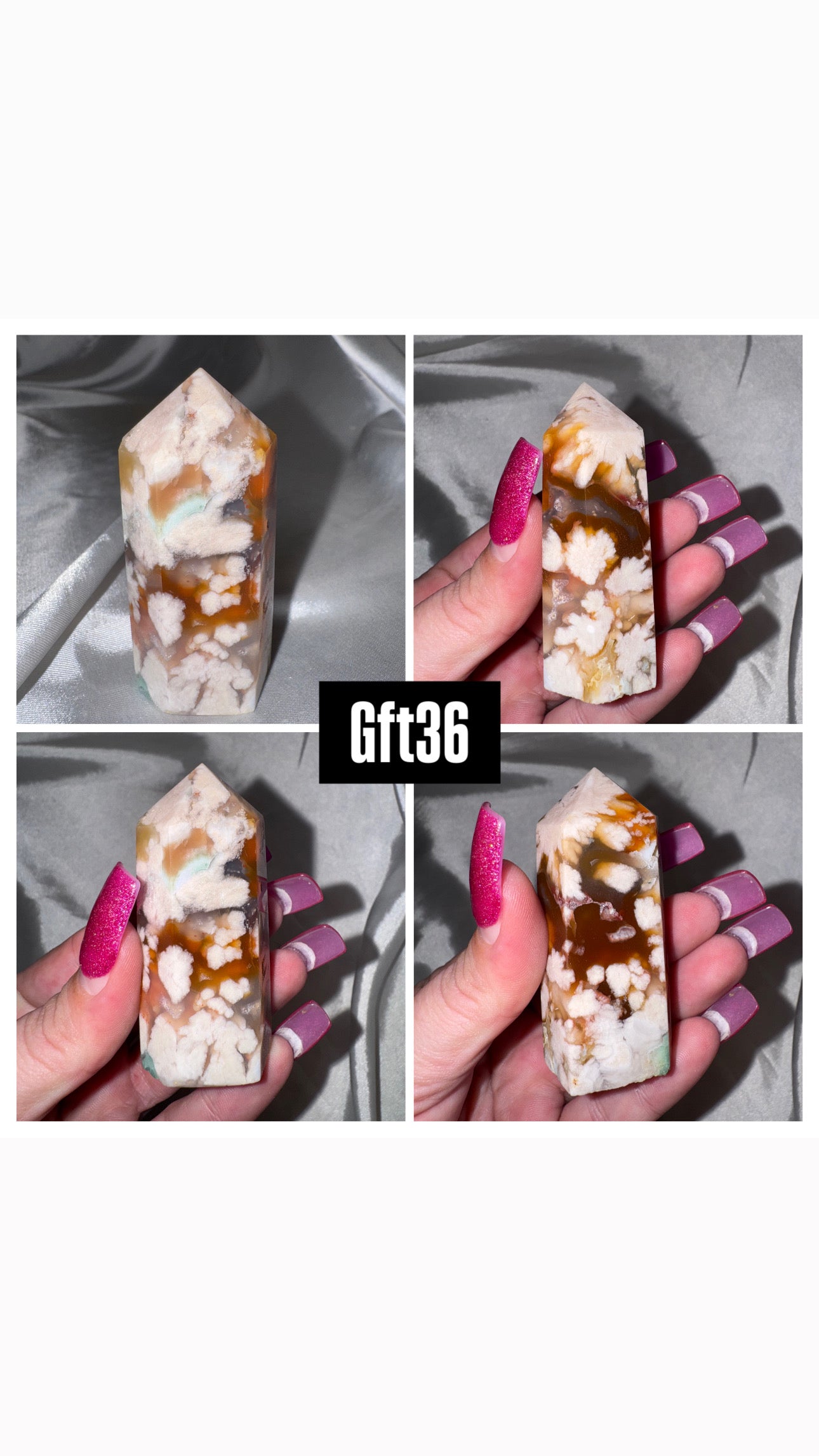Green Flower Agate Tower