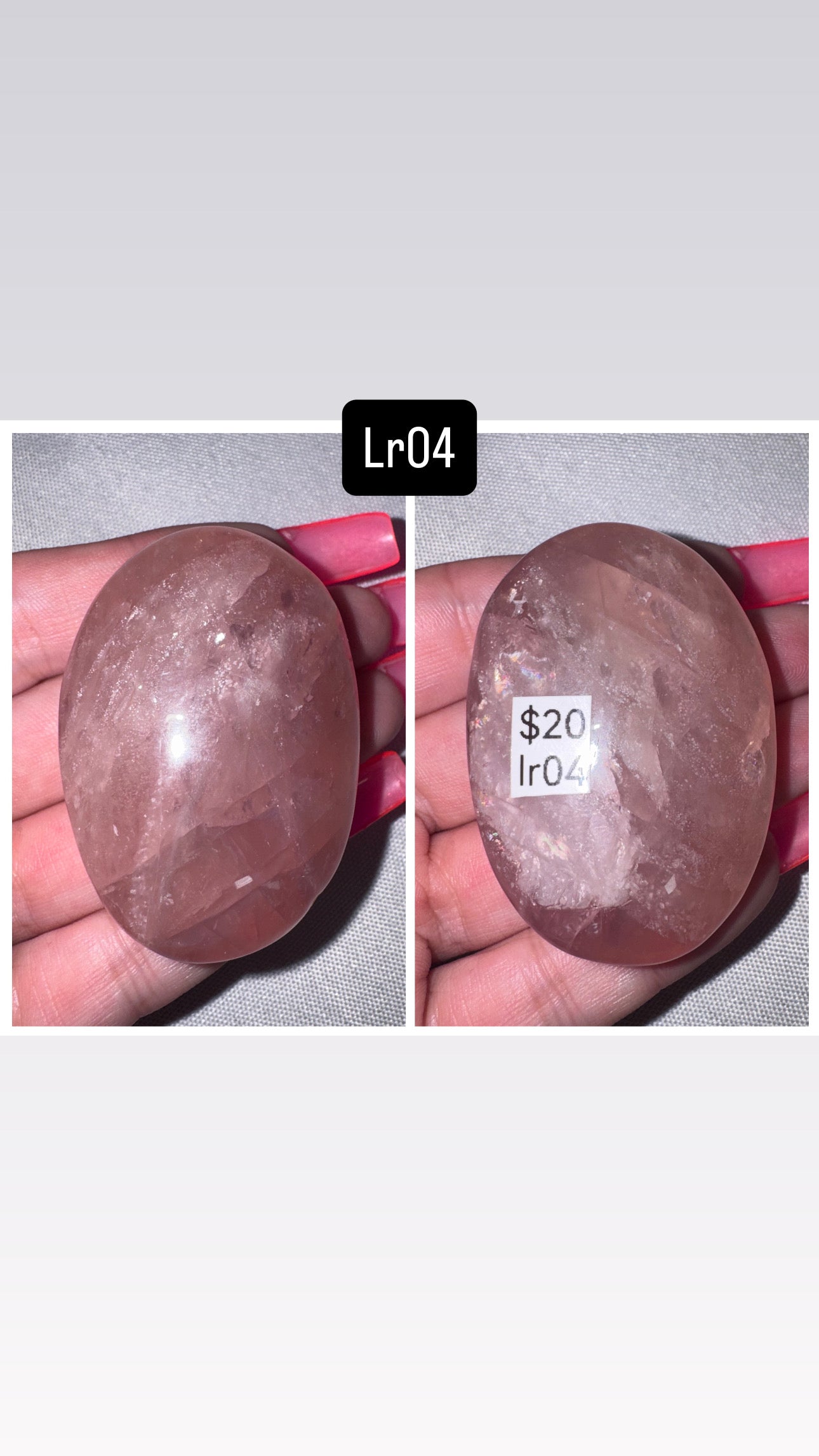 Lavender Rose Quartz Palmstone