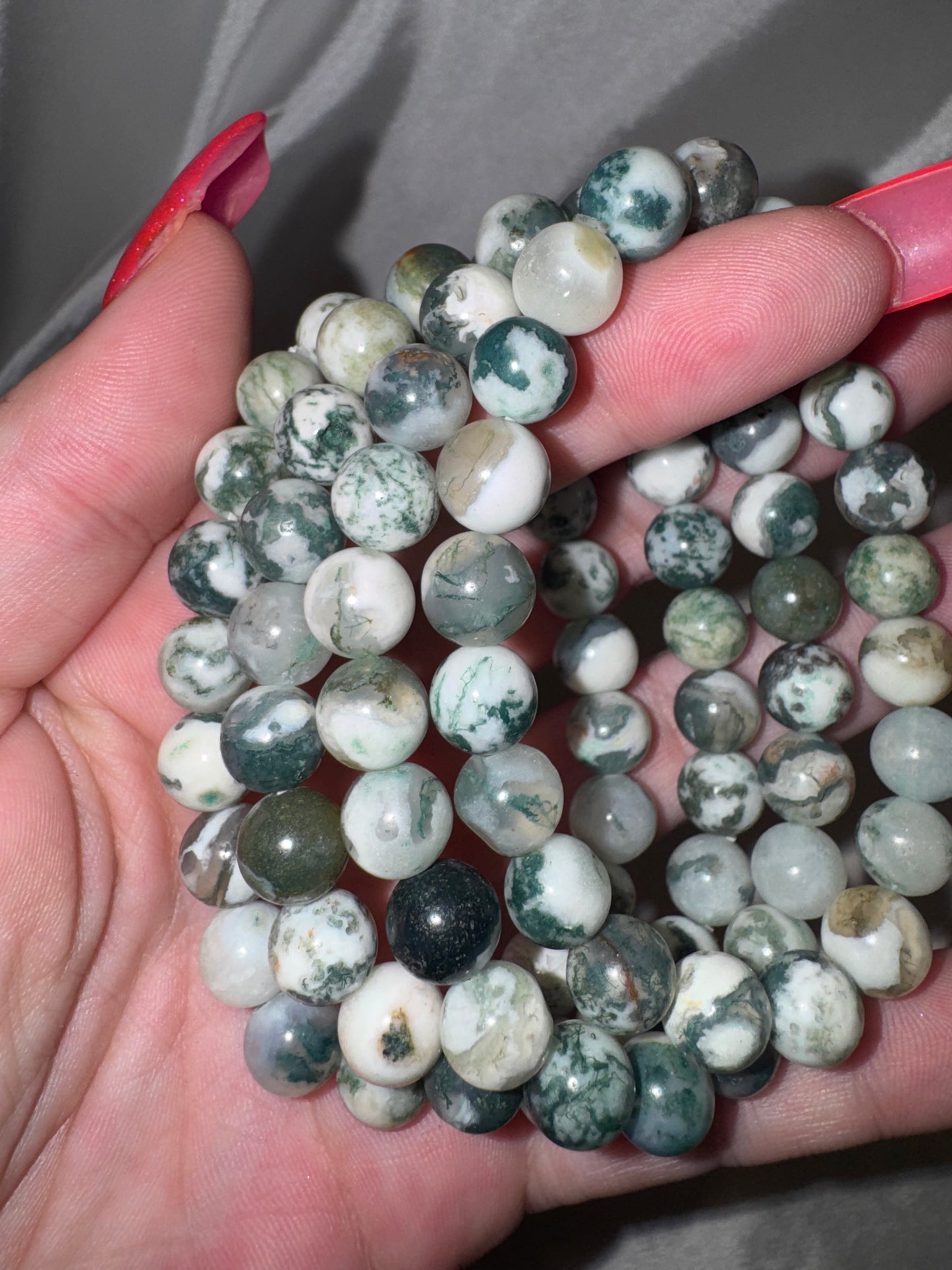 Moss Agate 8mm Bracelet