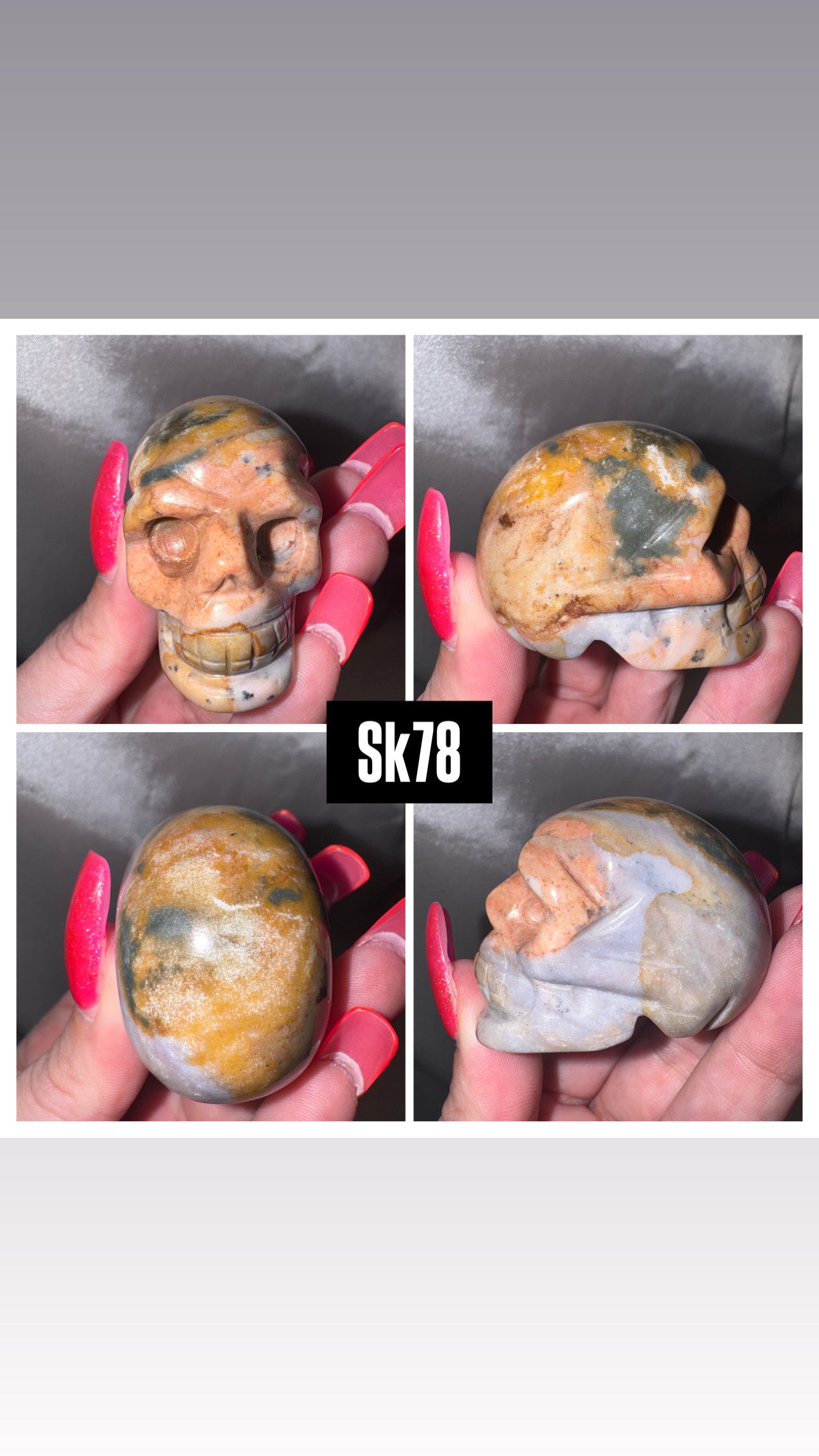 Ocean Jasper Moss Agate AAA Skull