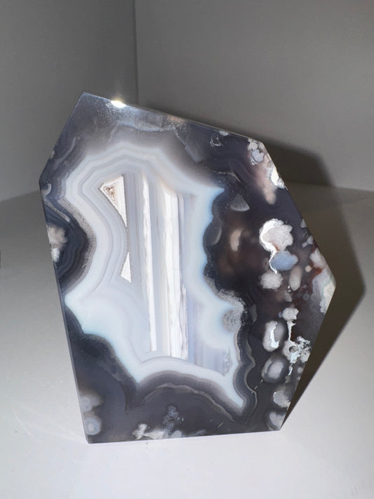 Dark Moody Flower Agate Freeform