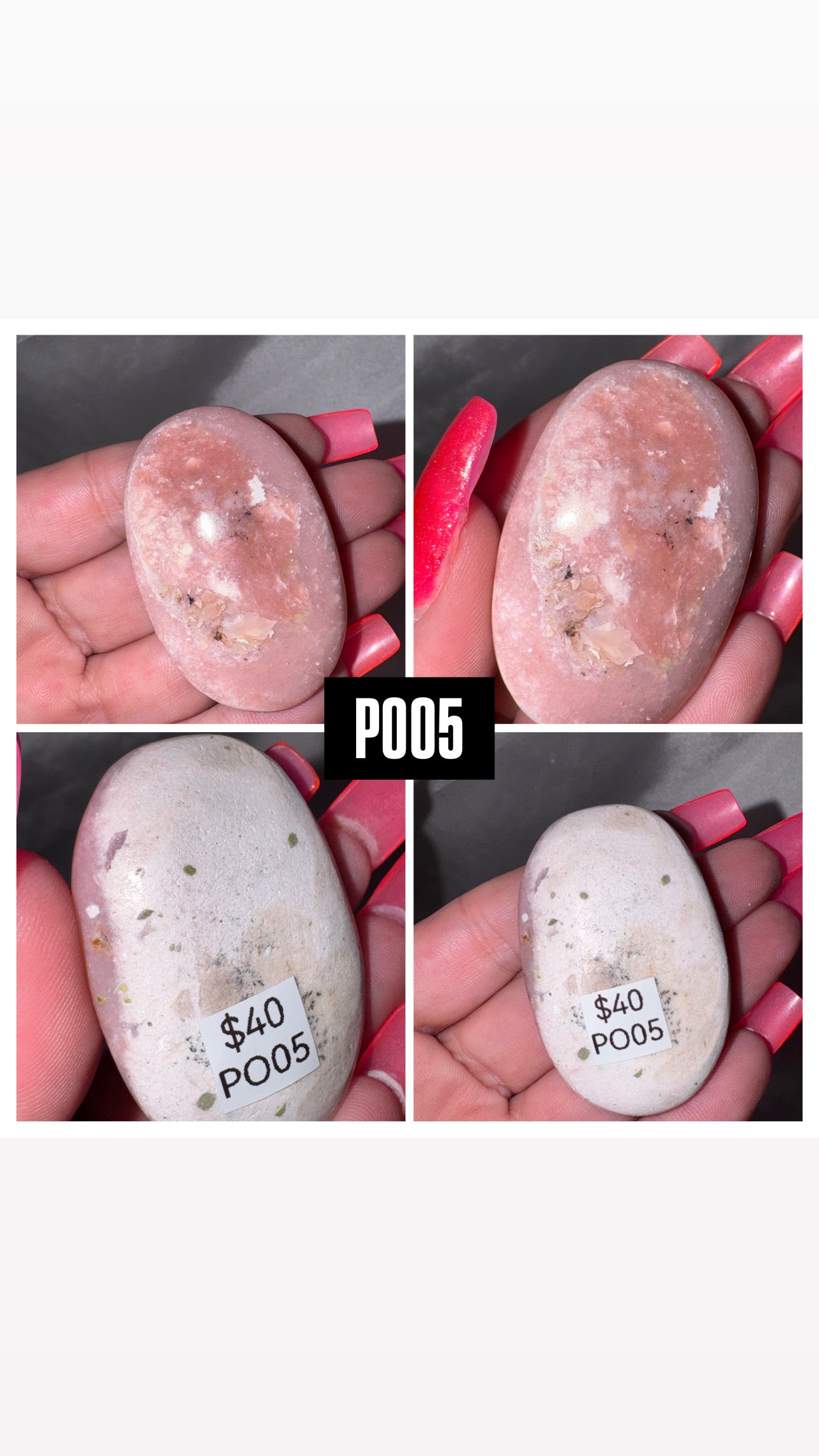 Pink Dendritic Opal AA Palmstone