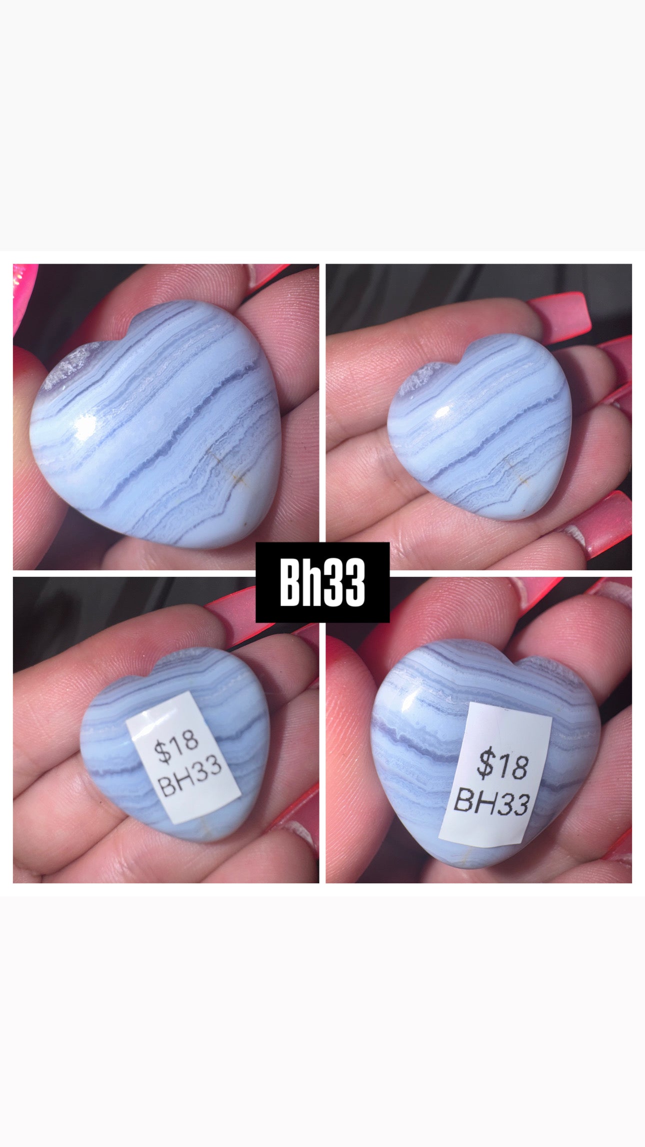 Blue Lace Agate AAA Heart