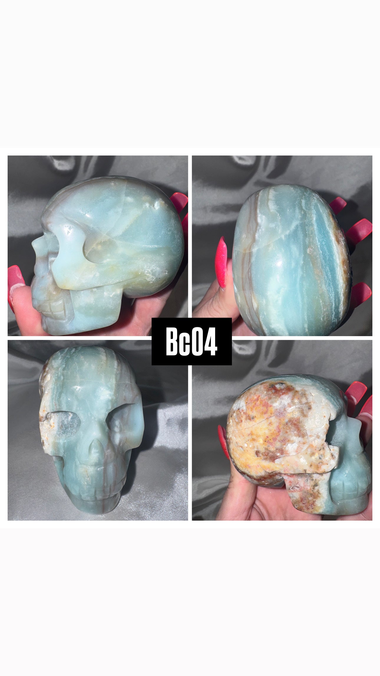 Blue Sky Quartz Large Skull
