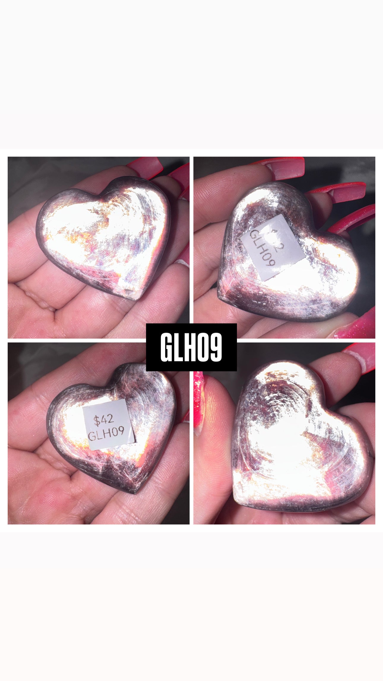 Gem Lepidolite Puffy Heart