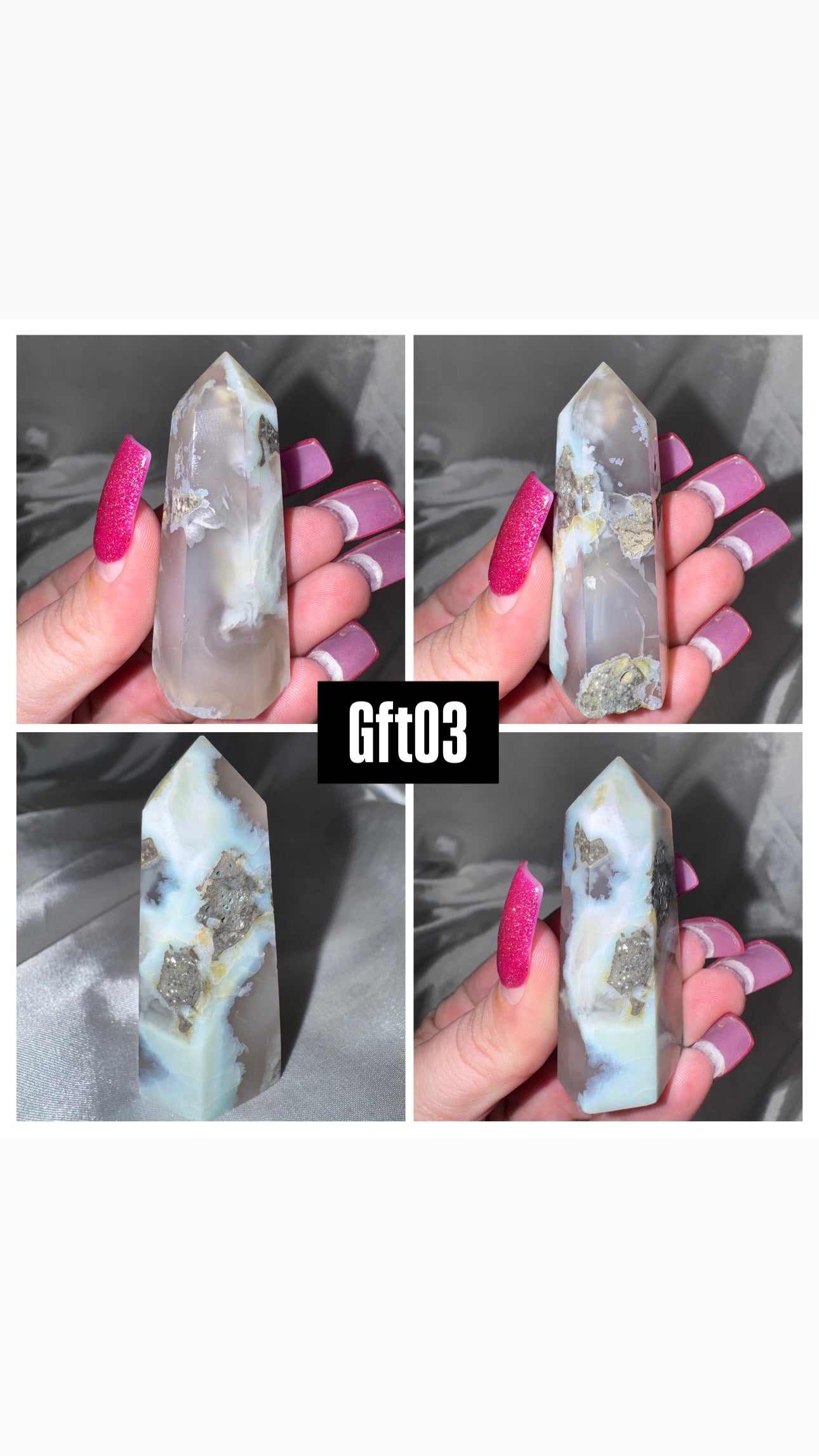 Green Flower Agate Tower