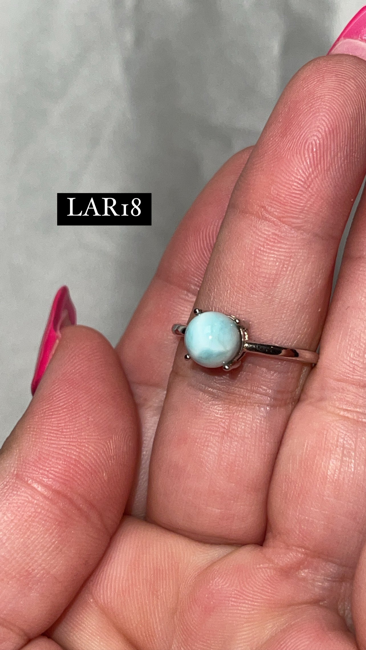 Larimar AAA 925 Sterling Silver Adjustable Ring (Choose Your Own)