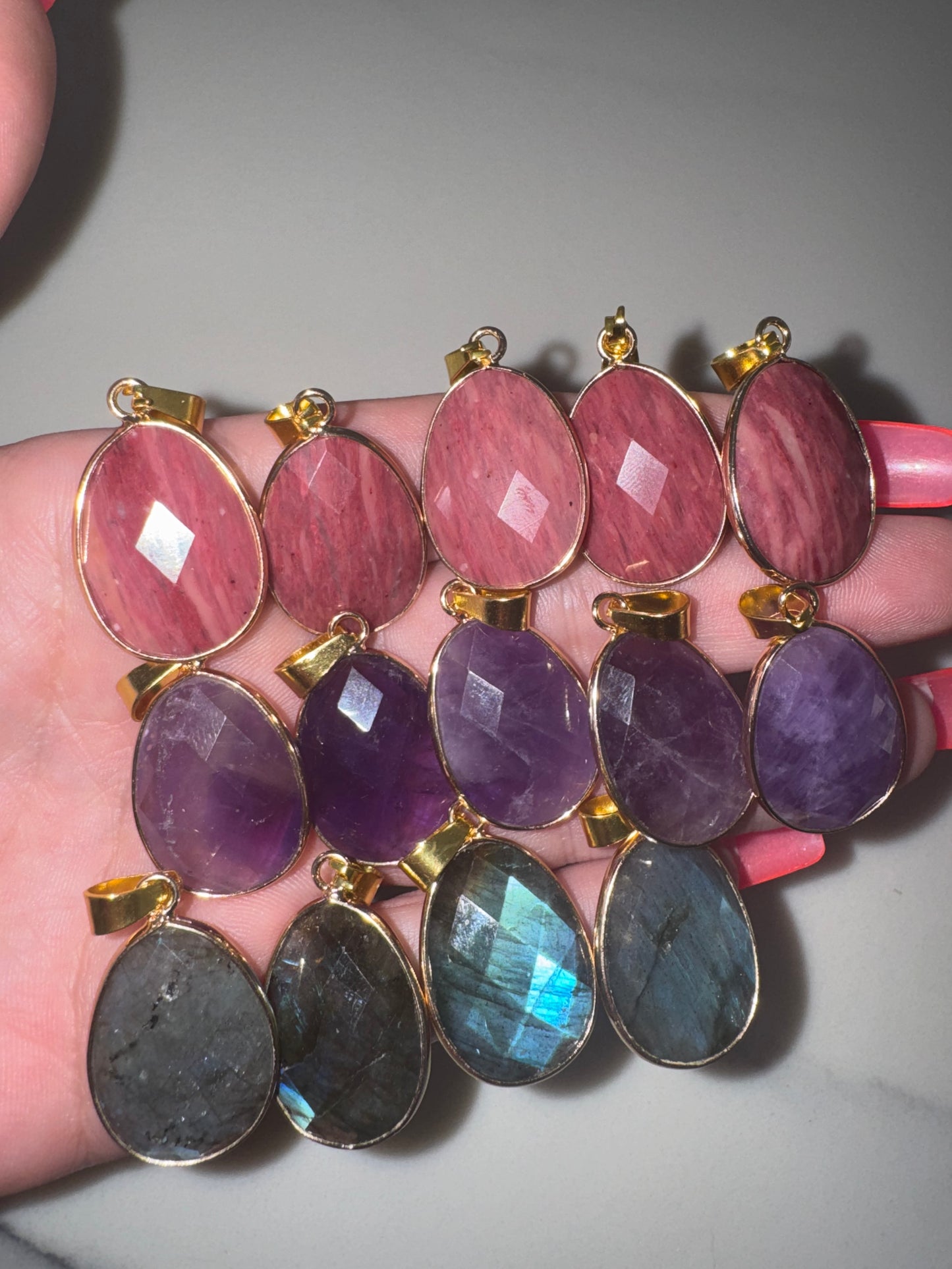 Faceted Crystal Gold Necklace