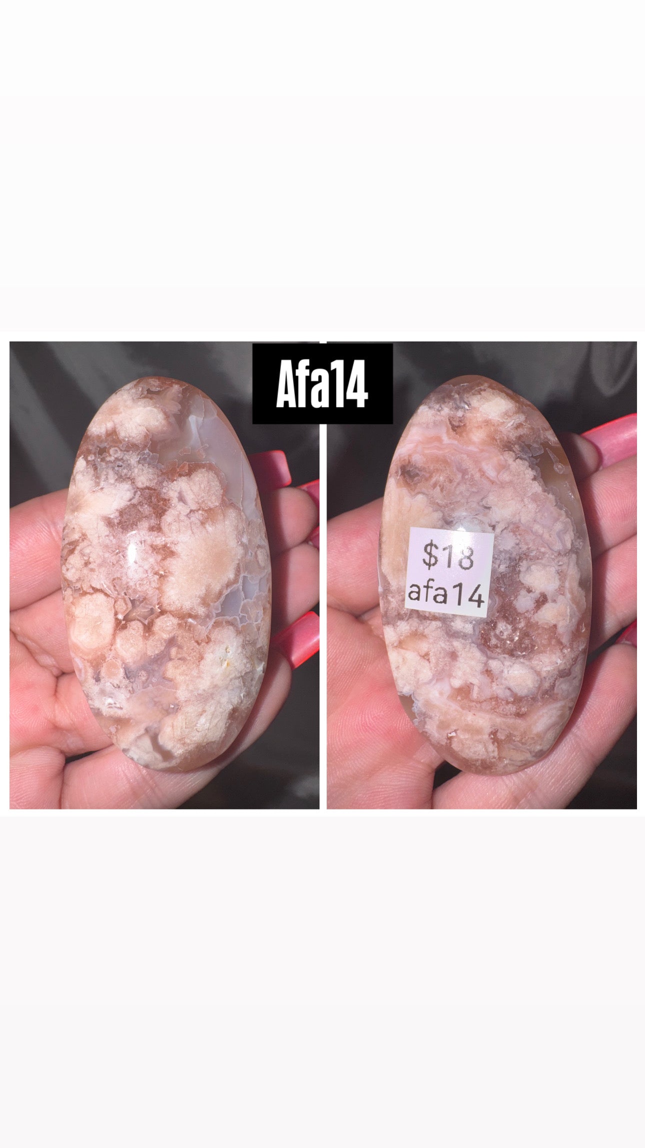 Amethyst Flower Agate AAA Heart/Palmstone