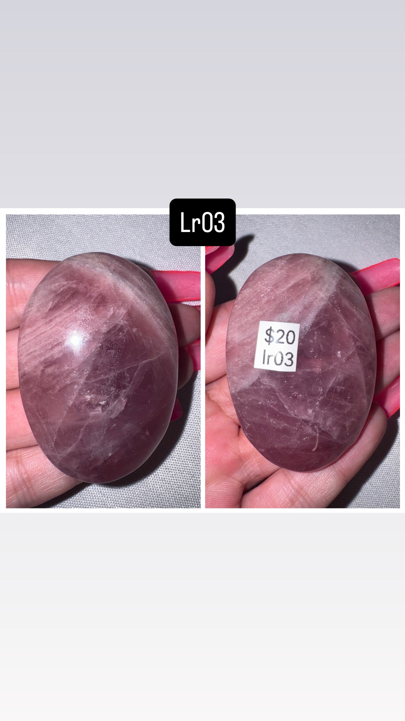 Lavender Rose Quartz Palmstone
