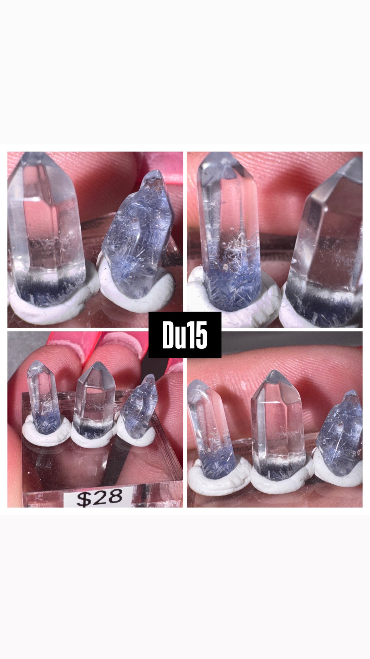 Dumortierite Quartz Rare Point Set