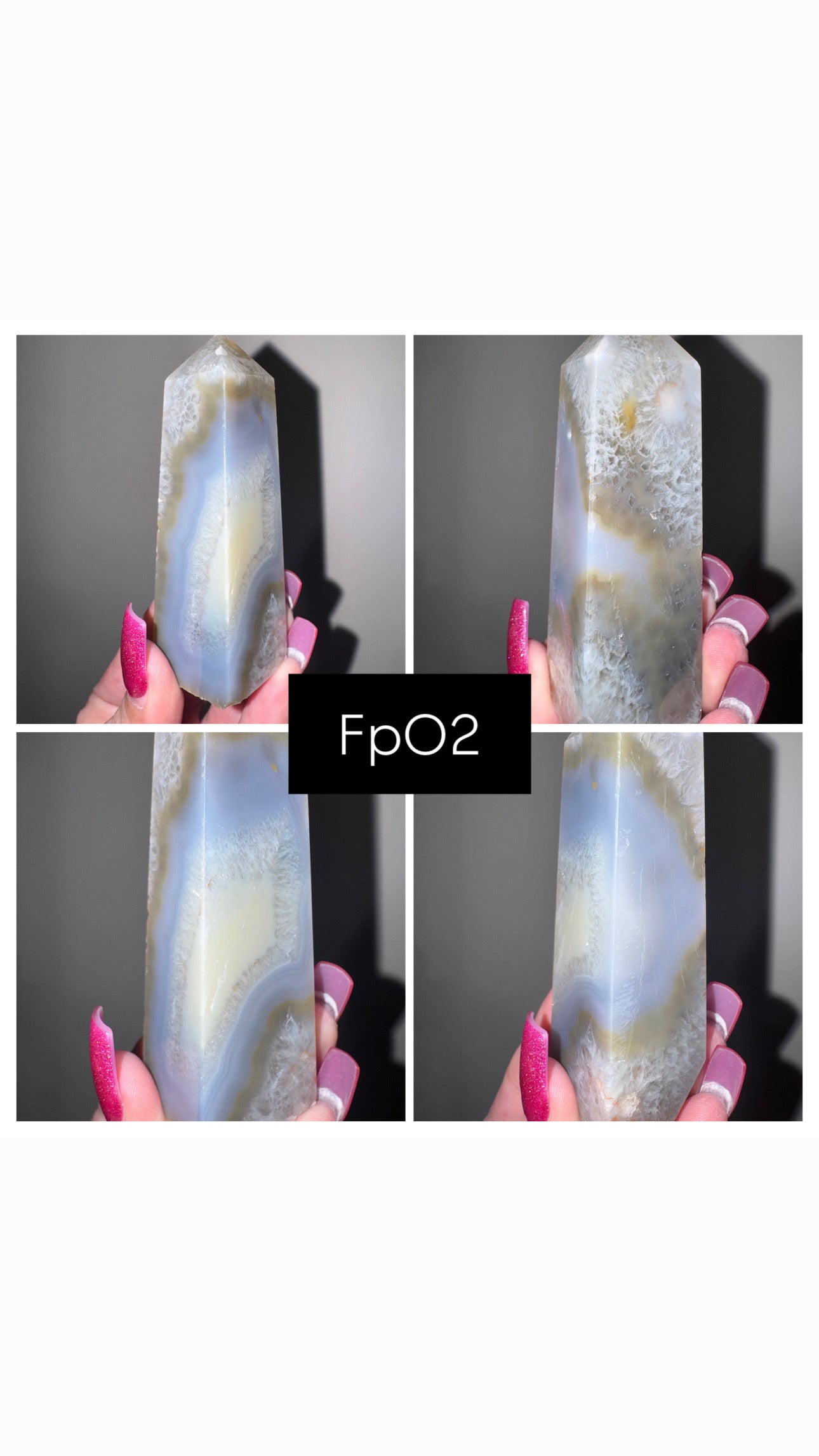 Prasiolite Flower Agate Tower