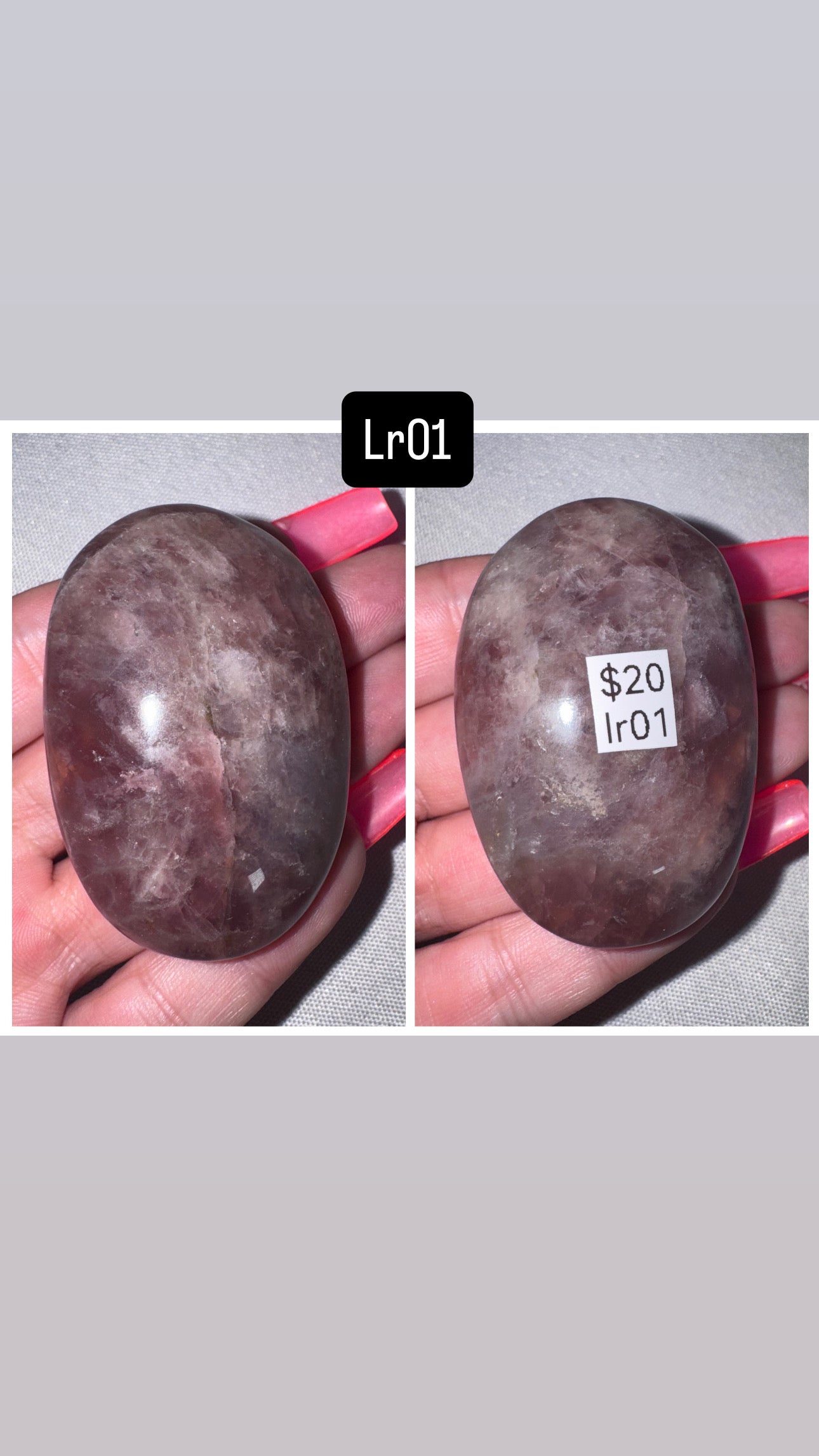 Lavender Rose Quartz Palmstone