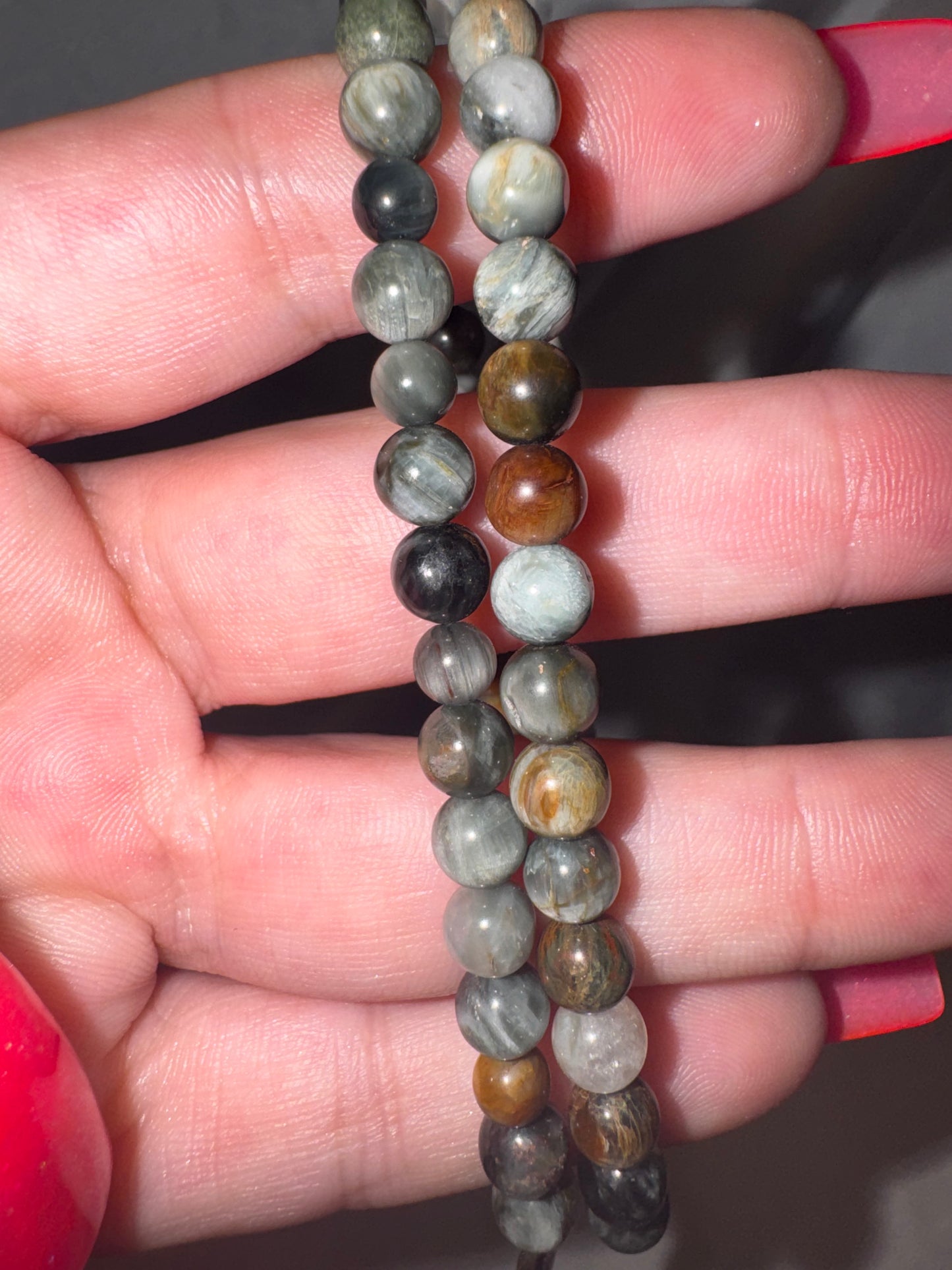 Eagles Eye 6mm Bracelet with Coffin Charm