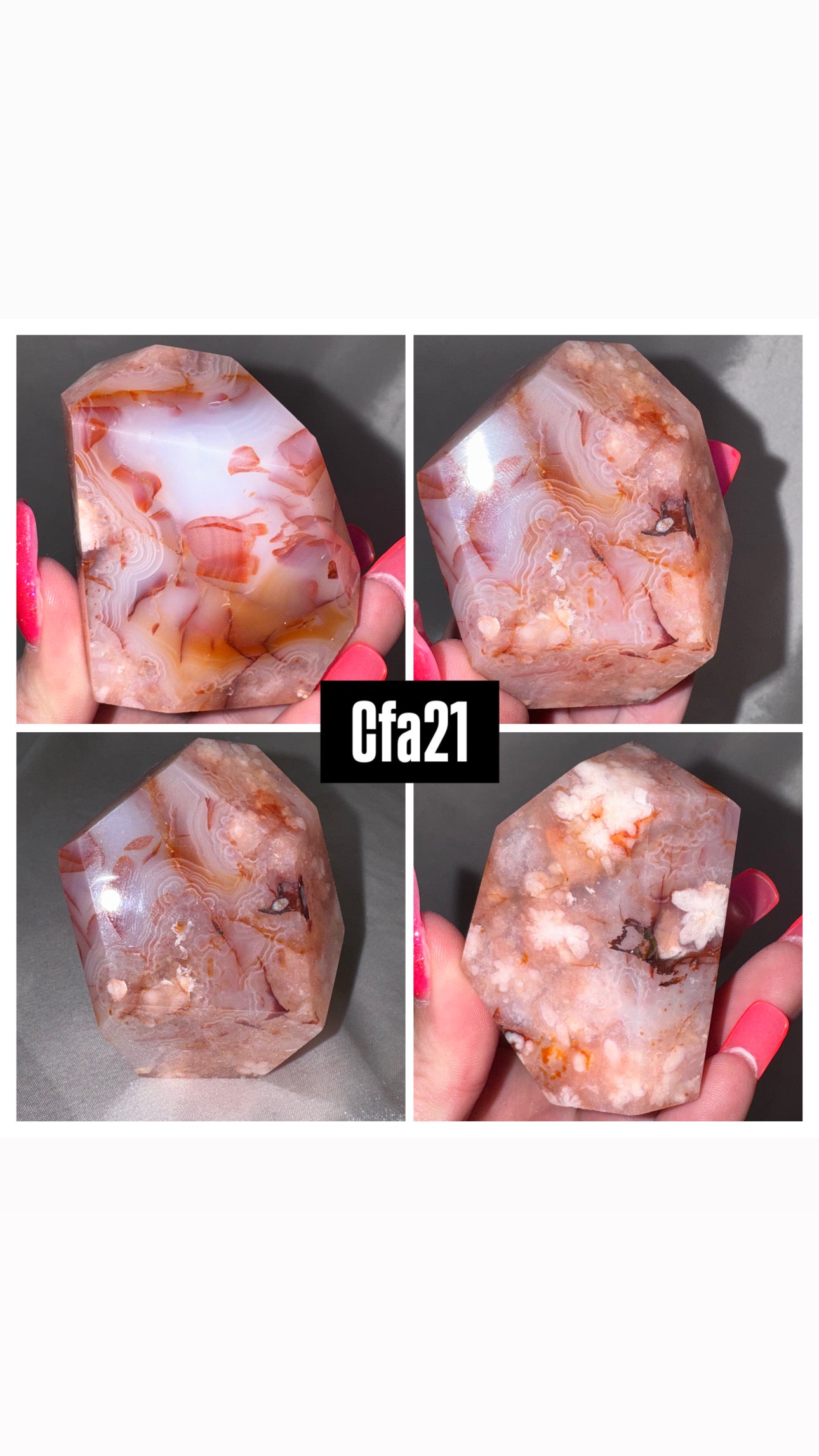Carnelian Flower Agate Tower/Freeform
