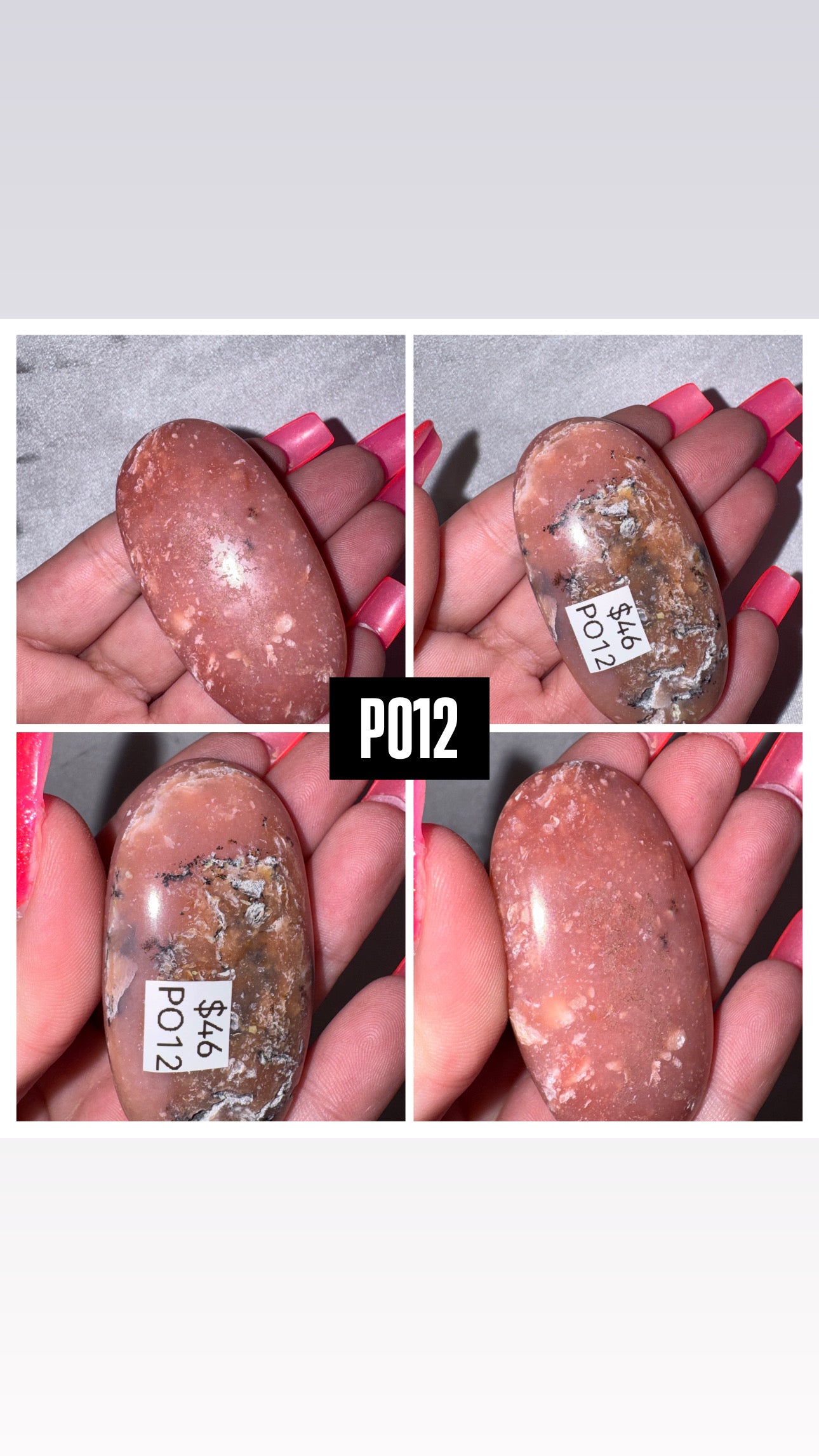 Pink Dendritic Opal AA Palmstone