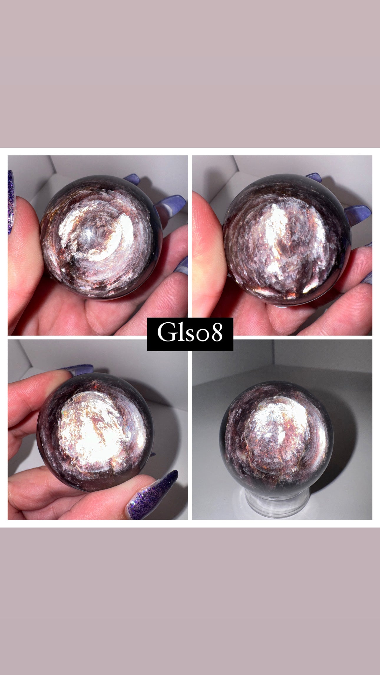 Gem Lepidolite AA Sphere