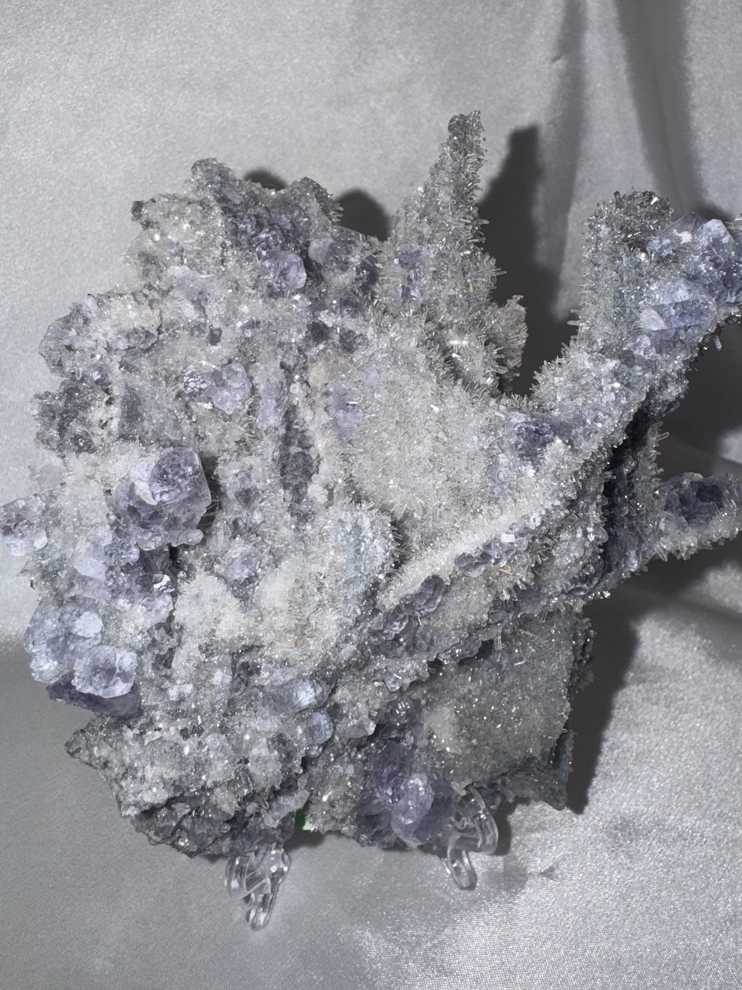 “Tanzanite” Fluorite with Needle Quartz XL Display Specimen