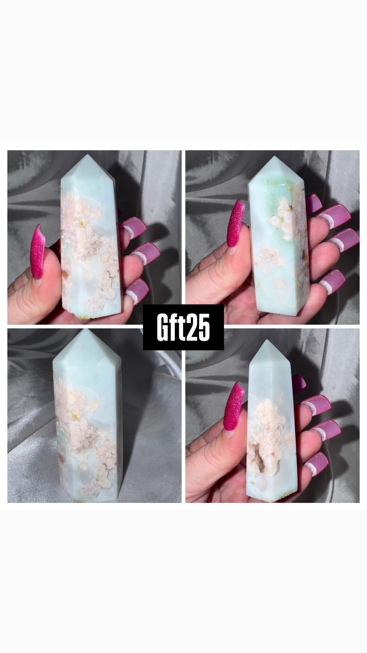 Green Flower Agate Tower