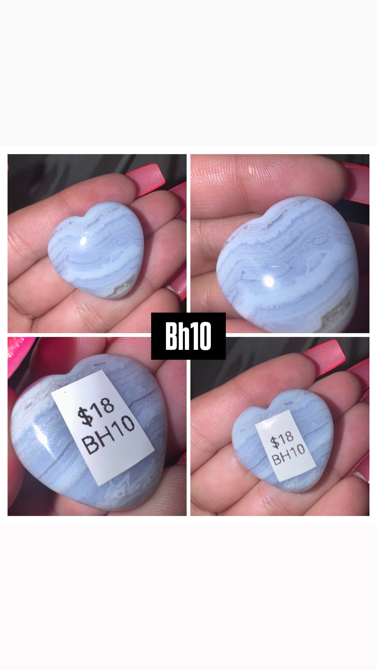 Blue Lace Agate AAA Heart