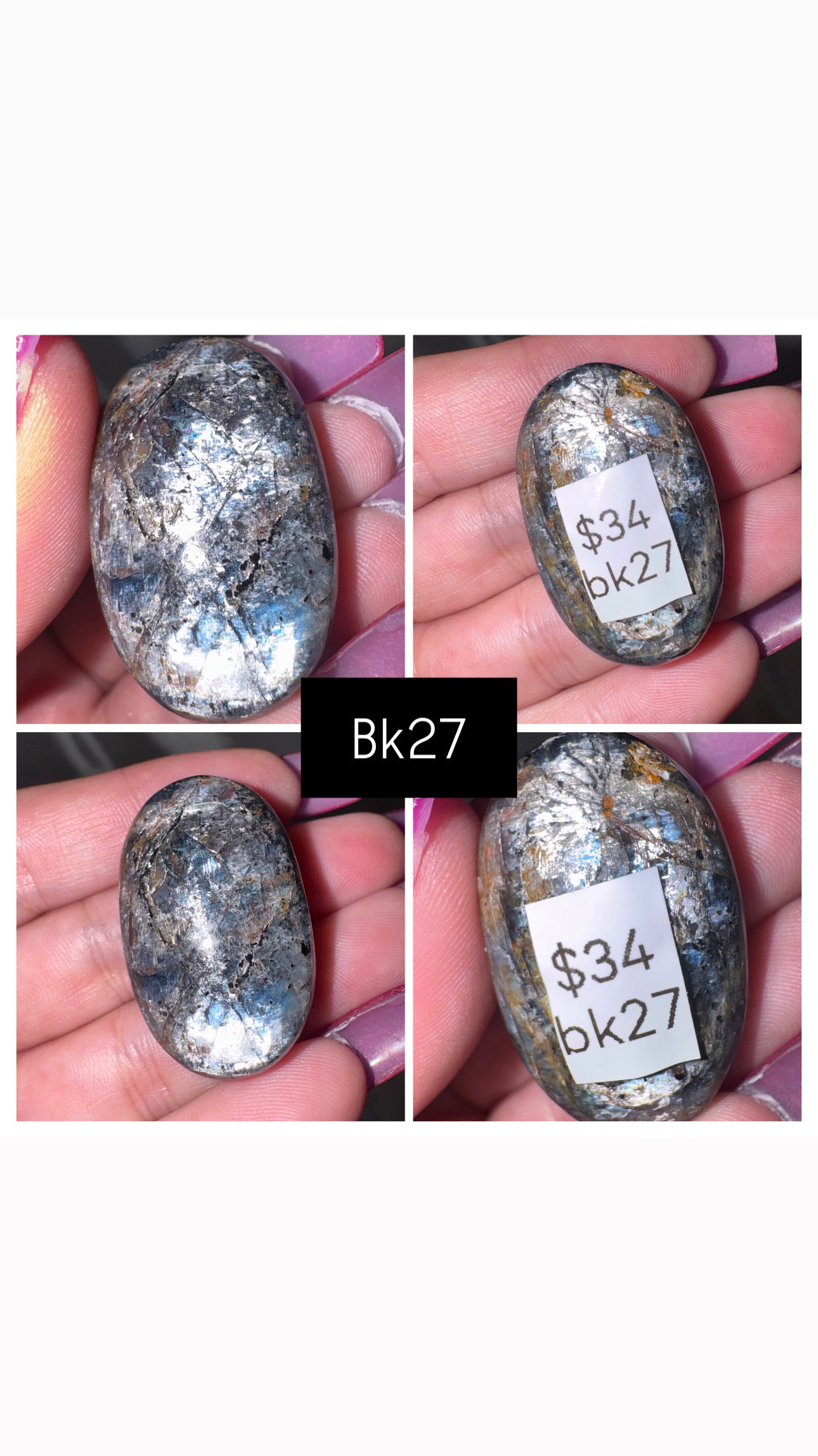 Blue Kyanite AA Palmstone