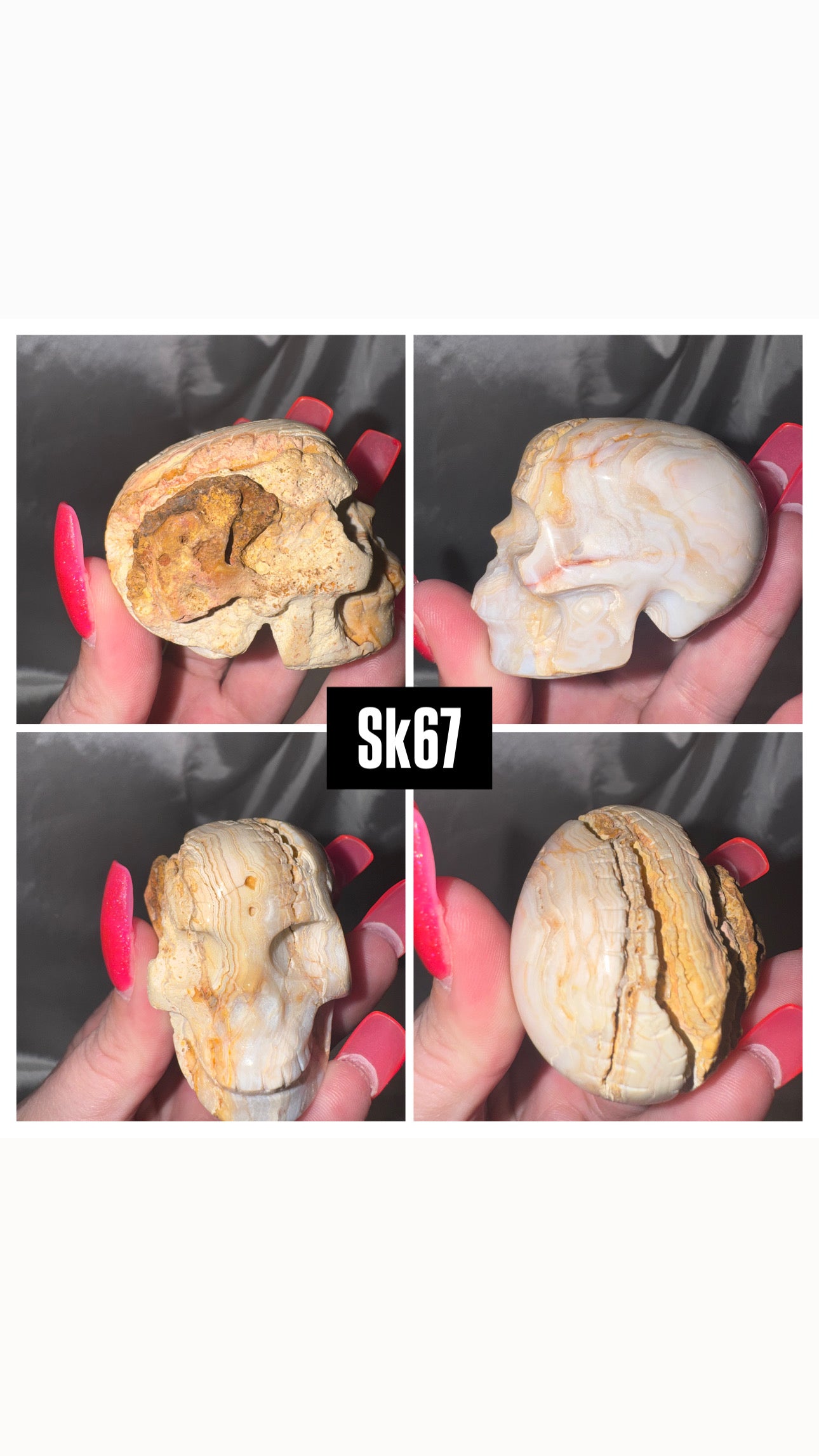 Mexican Crazy Lace Agate Skull