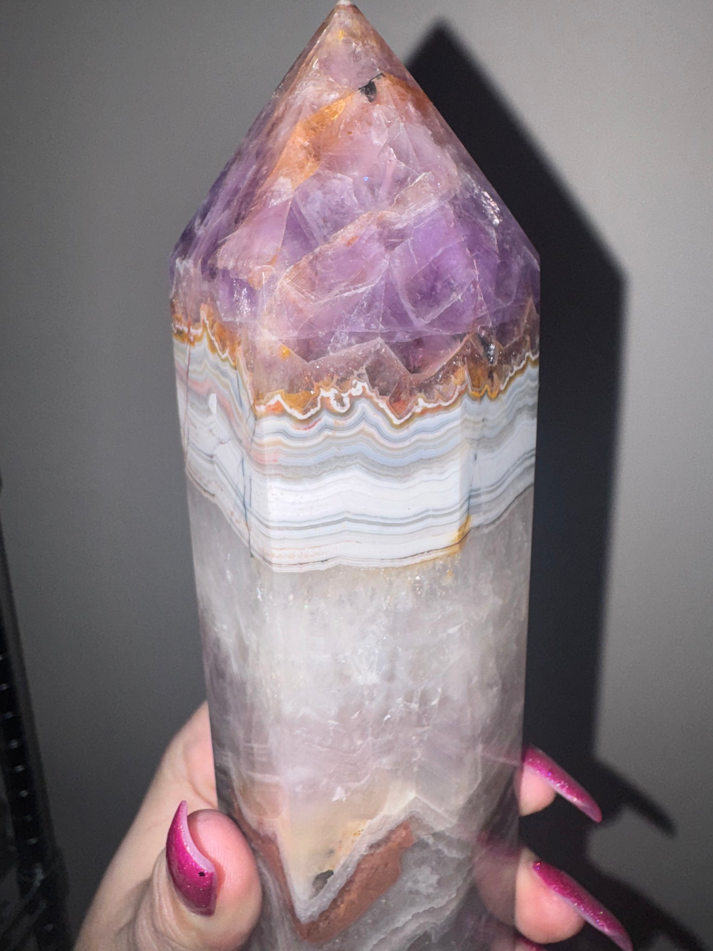 Amethyst Crazy Lace Agate XL Tower