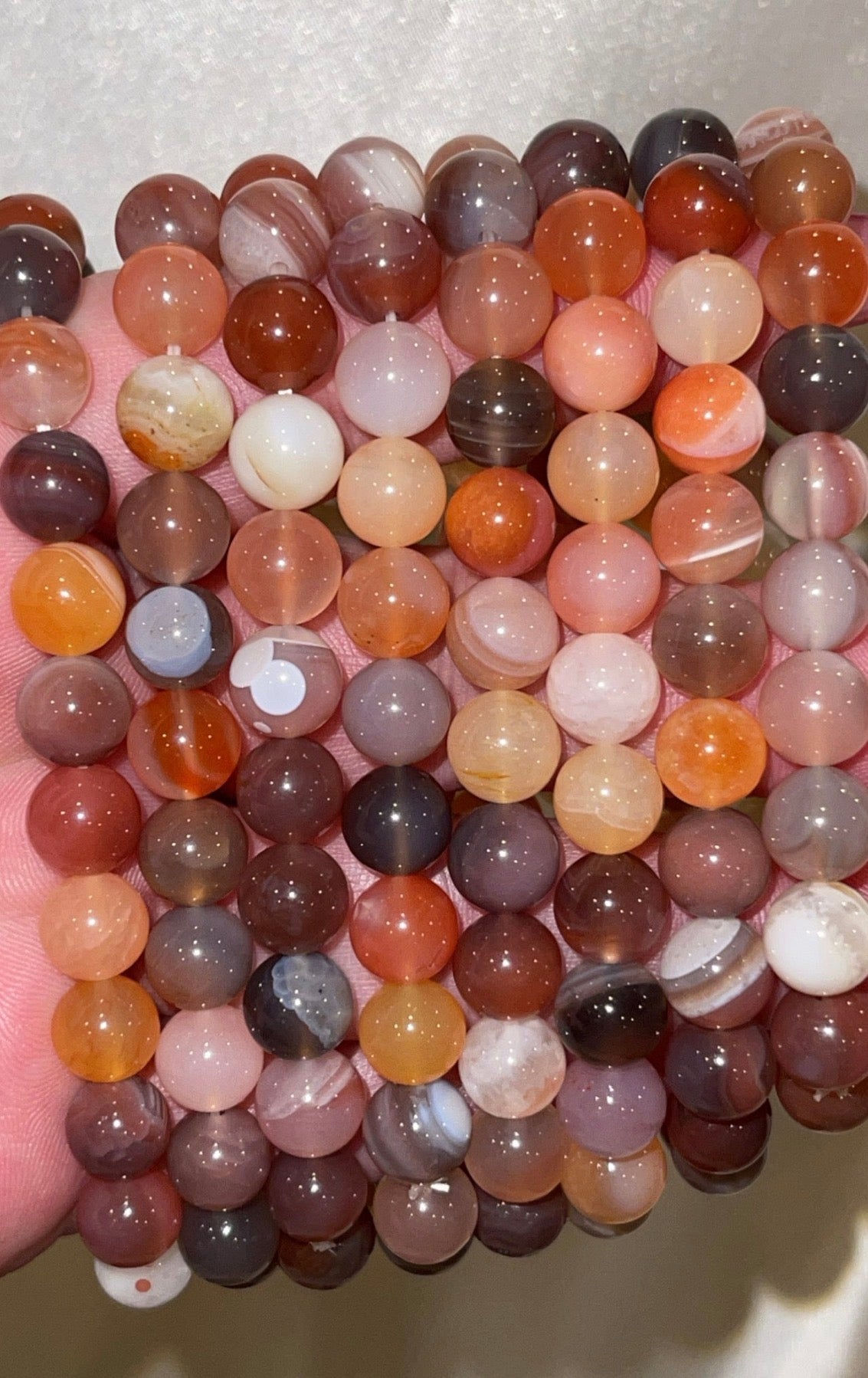 Brazilian Pink Agate AAA 6mm/8mm Bracelet