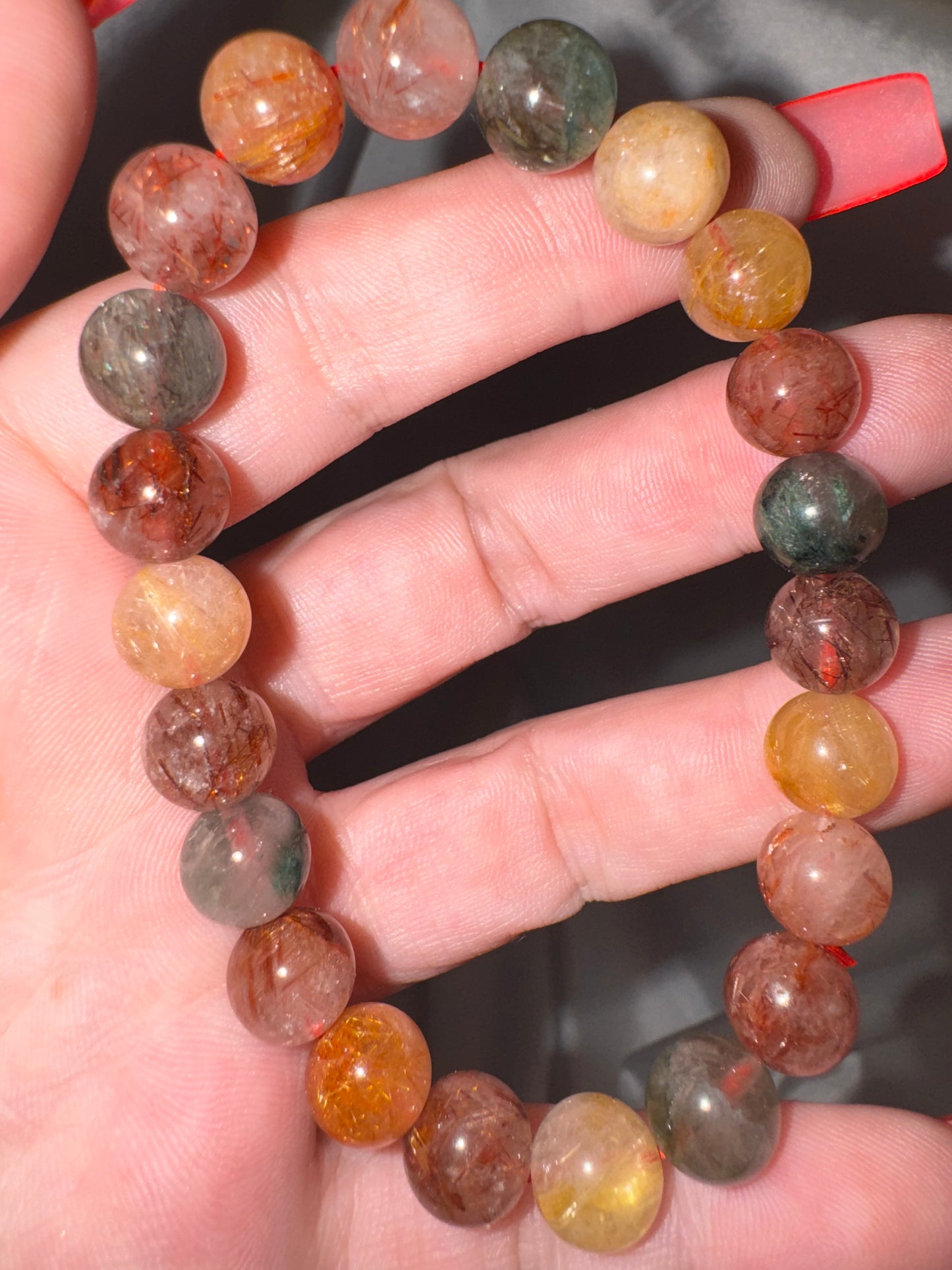 Colorful Rutile Quartz 8mm Bracelet (last one!)