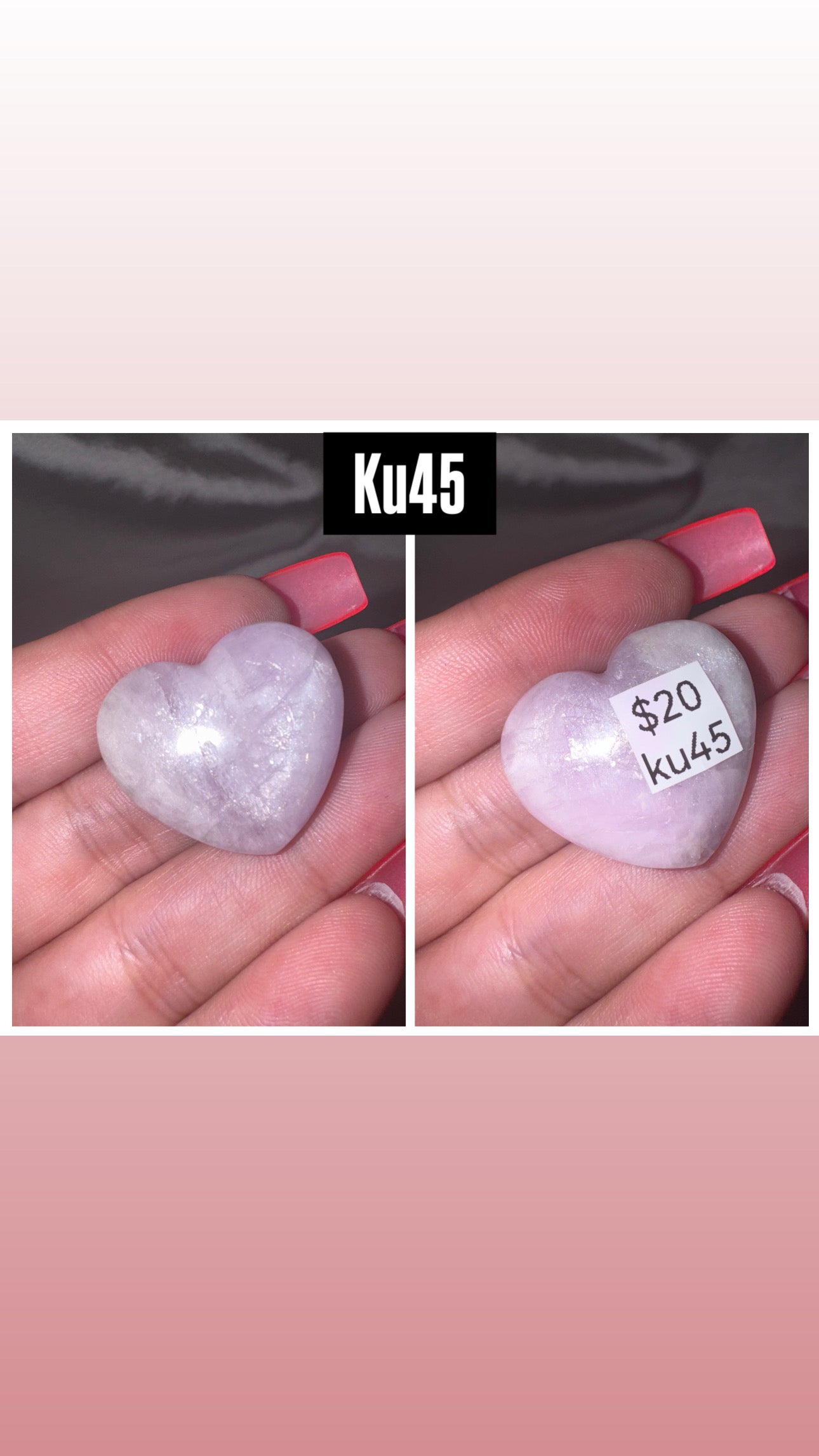 Kunzite AA Heart