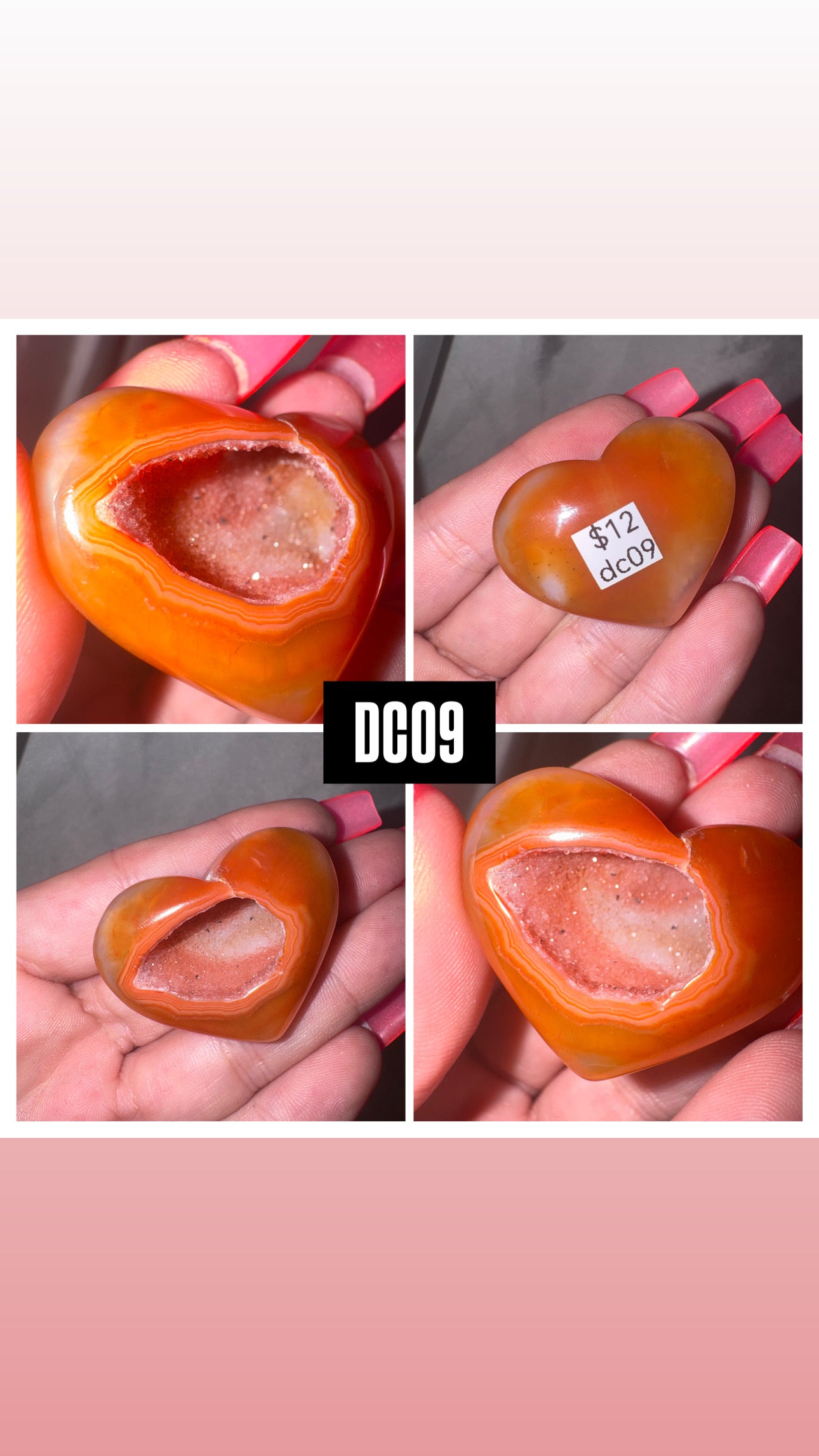 Druzy Carnelian Heart/Palmstone