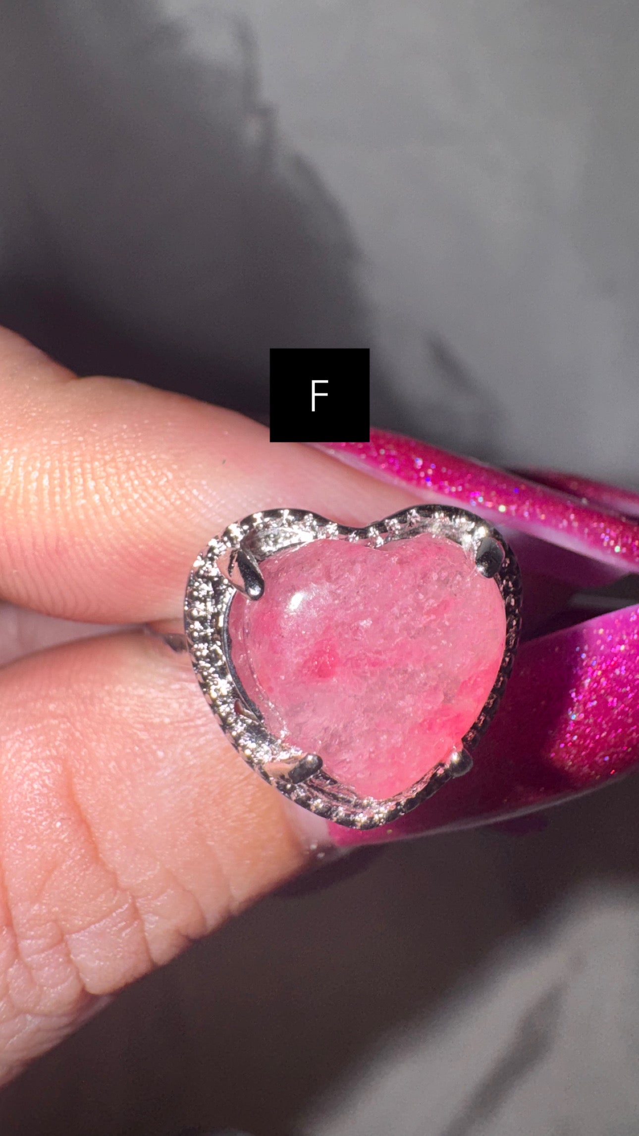 Rhodonite in Quartz Adjustable Ring