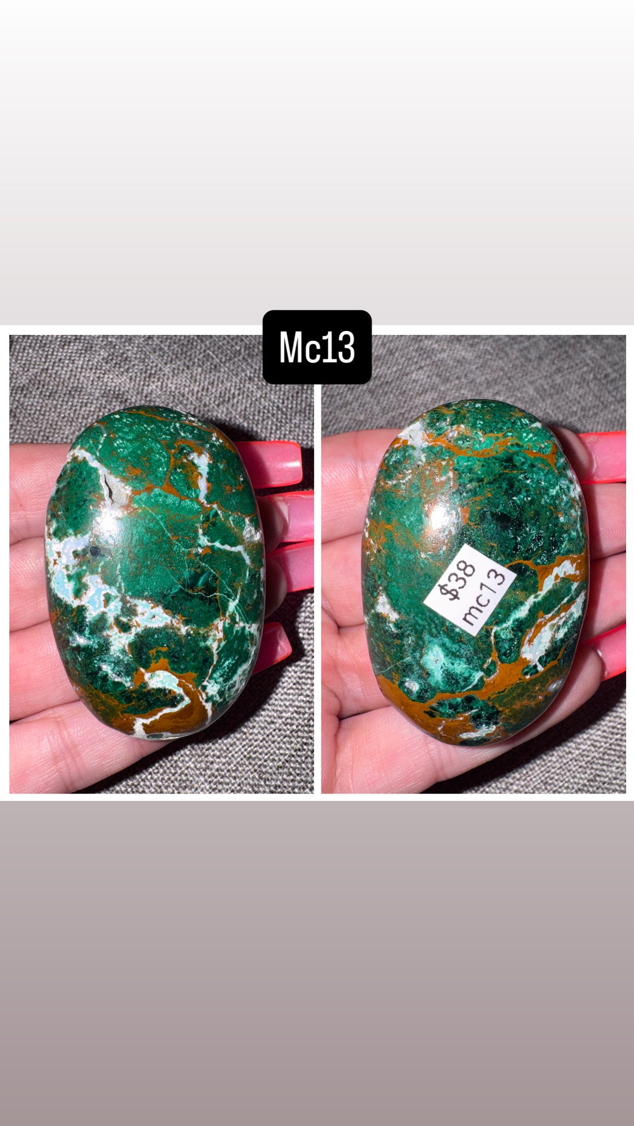 Malacholla (Malachite Chrysocolla) Palmstone