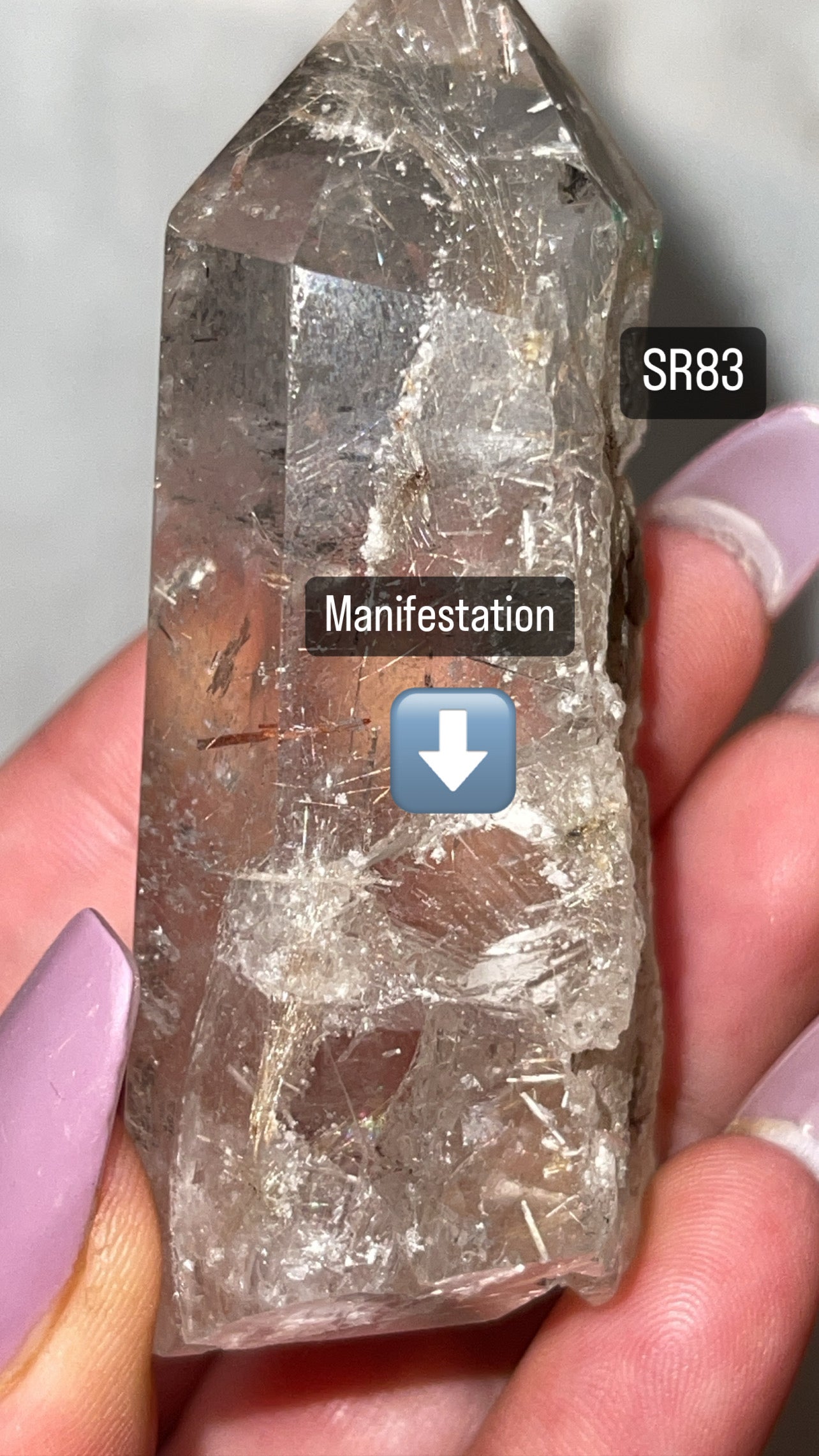 Silver Rutile Quartz AAA Tower