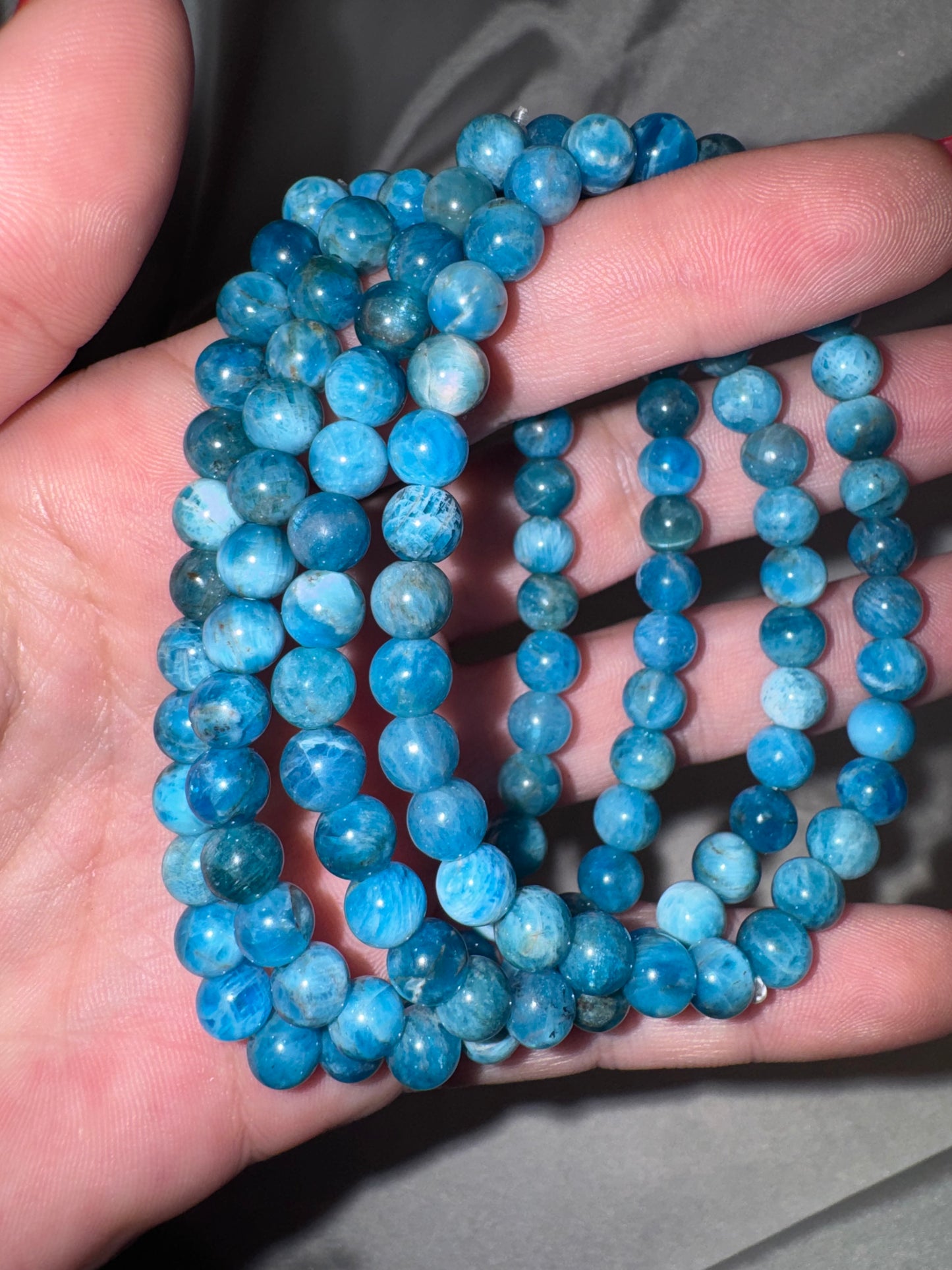 Blue Apatite AA 6mm Bracelet