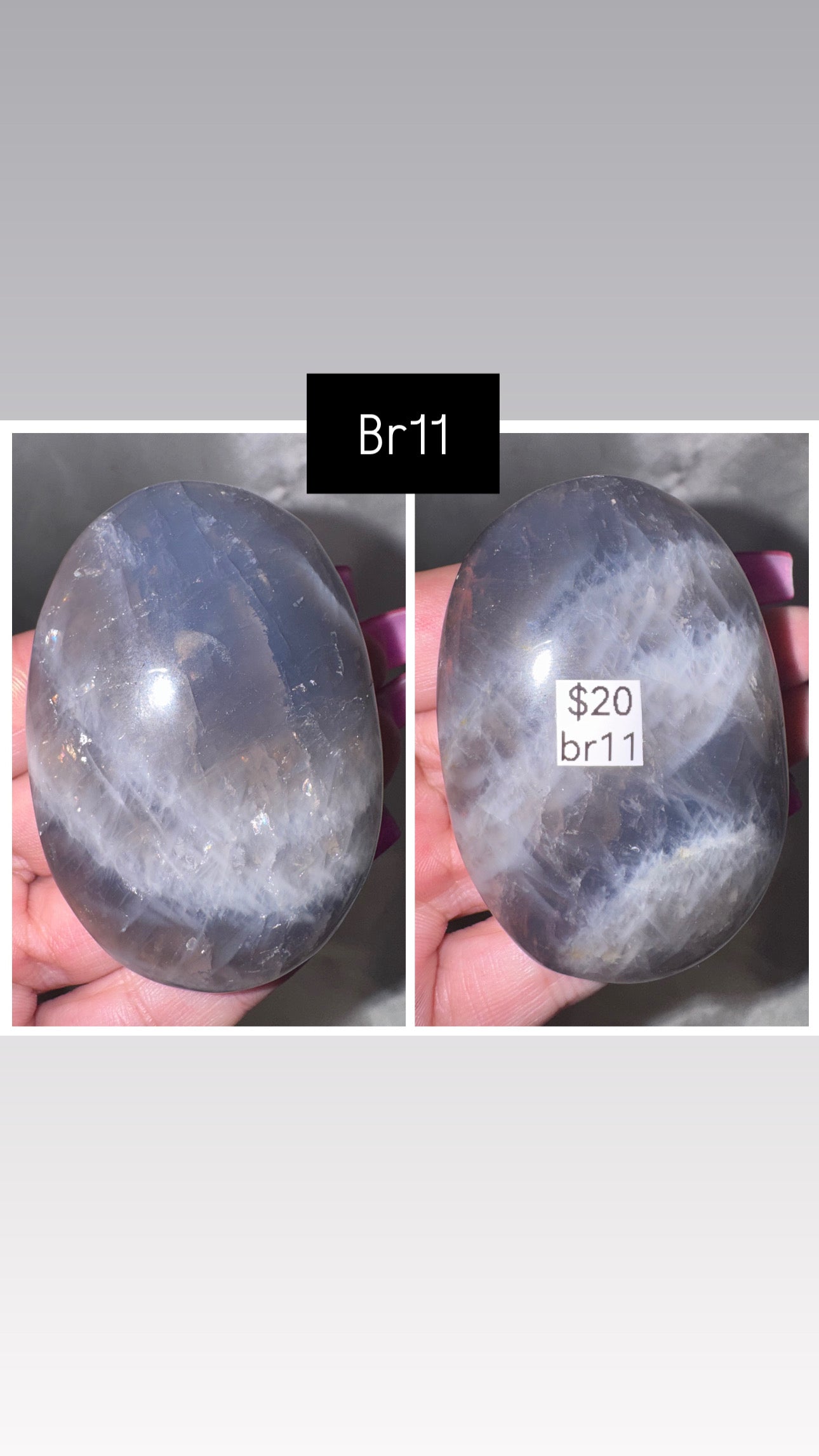 Blue Rose Quartz Palmstone